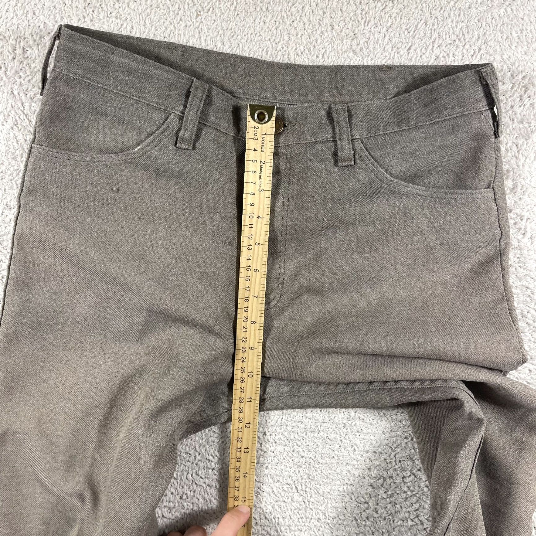 Wrangler VINTAGE Wrangler Dress Jeans Mens 32x29 Beige Brown Polyester Bootcut USA Cowboy Jeans Mens 32x29 Brown Beige Polyester Bootcut Cowboy Wrangler Size US 32 / EU 48 - 6 Thumbnail