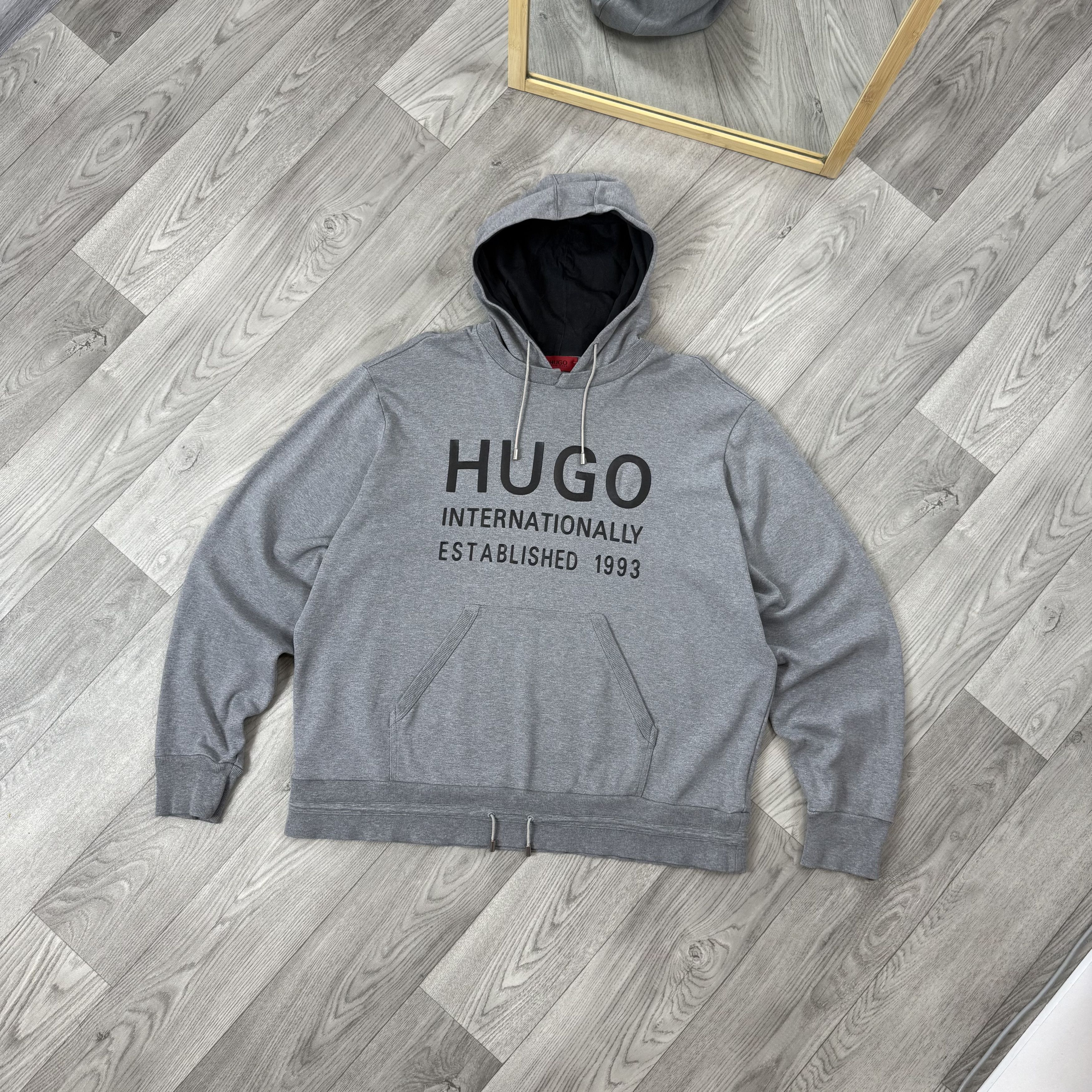 Hugo Boss HUGO by Hugo Boss Graphic Grey Hoodie Hooded Sweat Size US XL / EU 56 / 4 - 1 Thumbnail