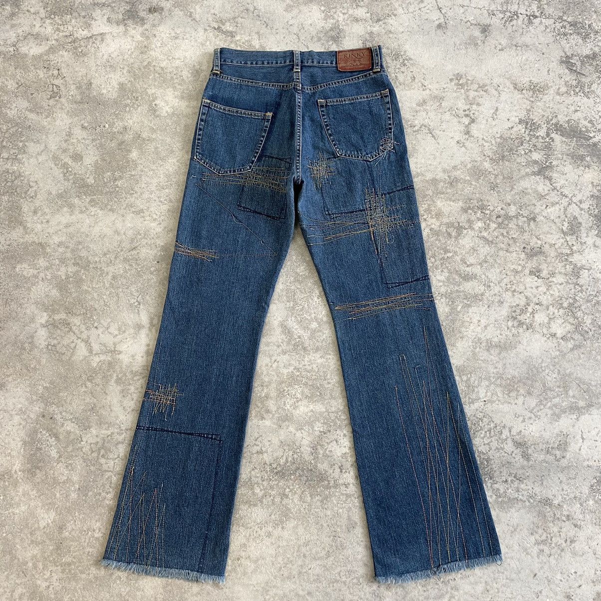 Hysteric Glamour × Vintage VTG 90’s HG Artisanal Zigzag Flared Denim Jeans Size US 27 - 14 Thumbnail