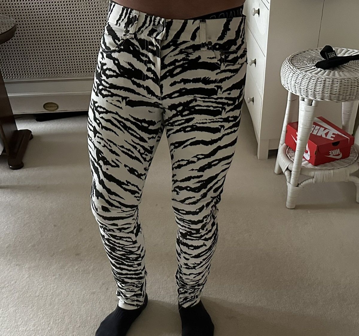 Saint Laurent Paris Grail SS14 Saint Laurent zebra denim jeans Hedi 31 D02 Size US 31 - 15 Thumbnail