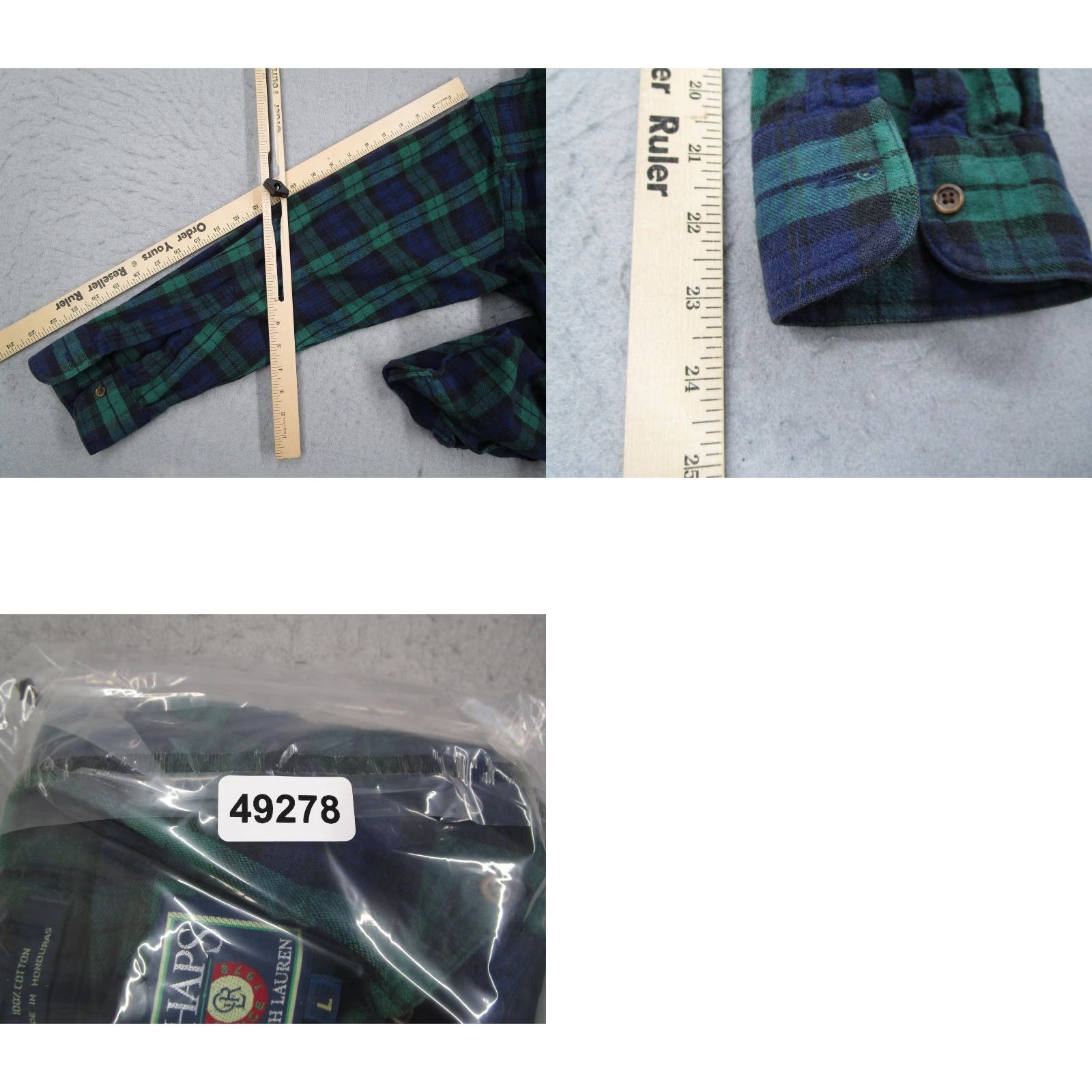 Chaps VINTAGE Chaps Ralph Lauren Shirt Mens L Plaid Flannel Button-Up 100% Cotton Blue Green 90s Preppy Retro Mens Size US L / EU 52-54 / 3 - 8 Thumbnail