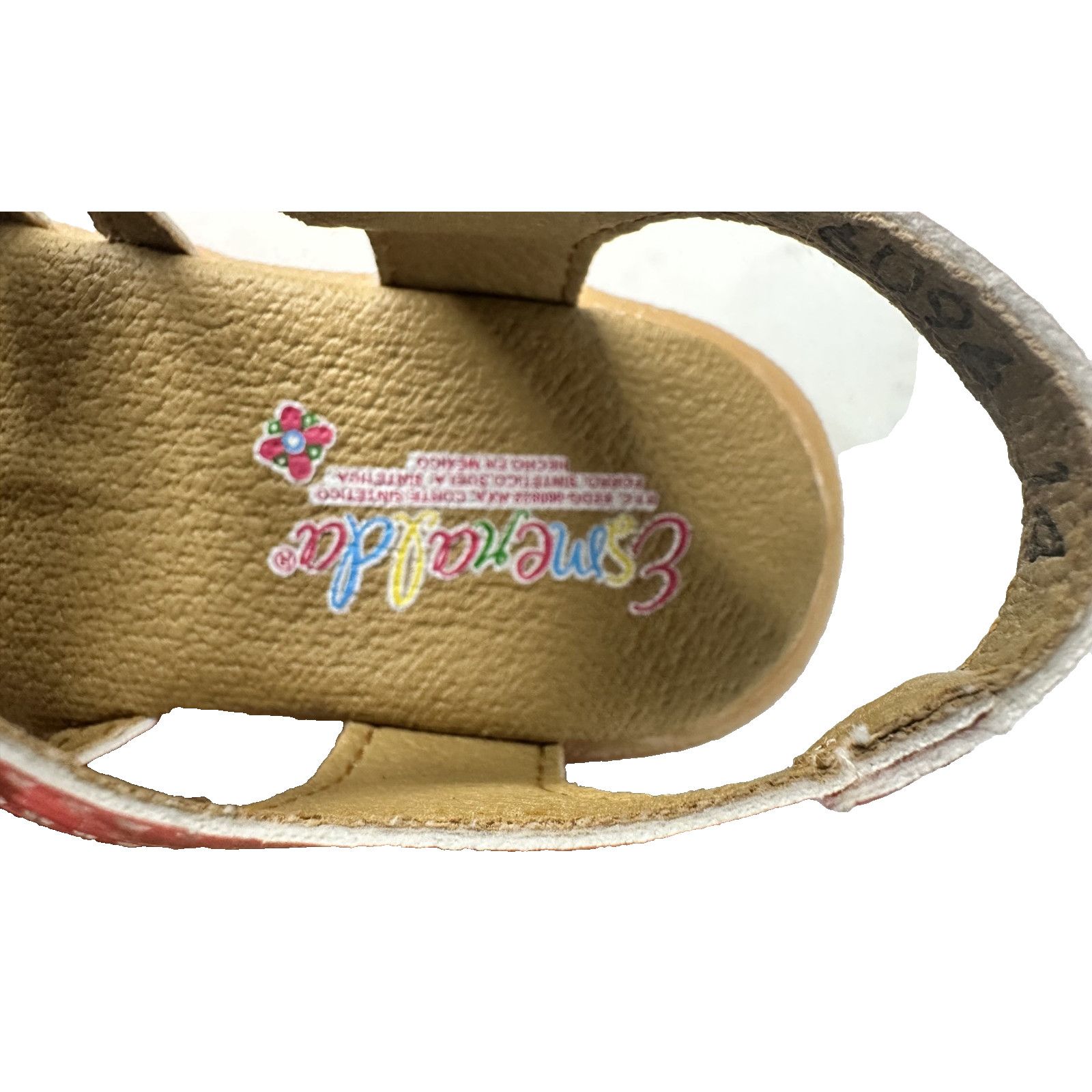 Other Calzado Esmeralda Kids Pink Coral Floral Leather Sandals Size US 7 / IT 37 - 7 Thumbnail