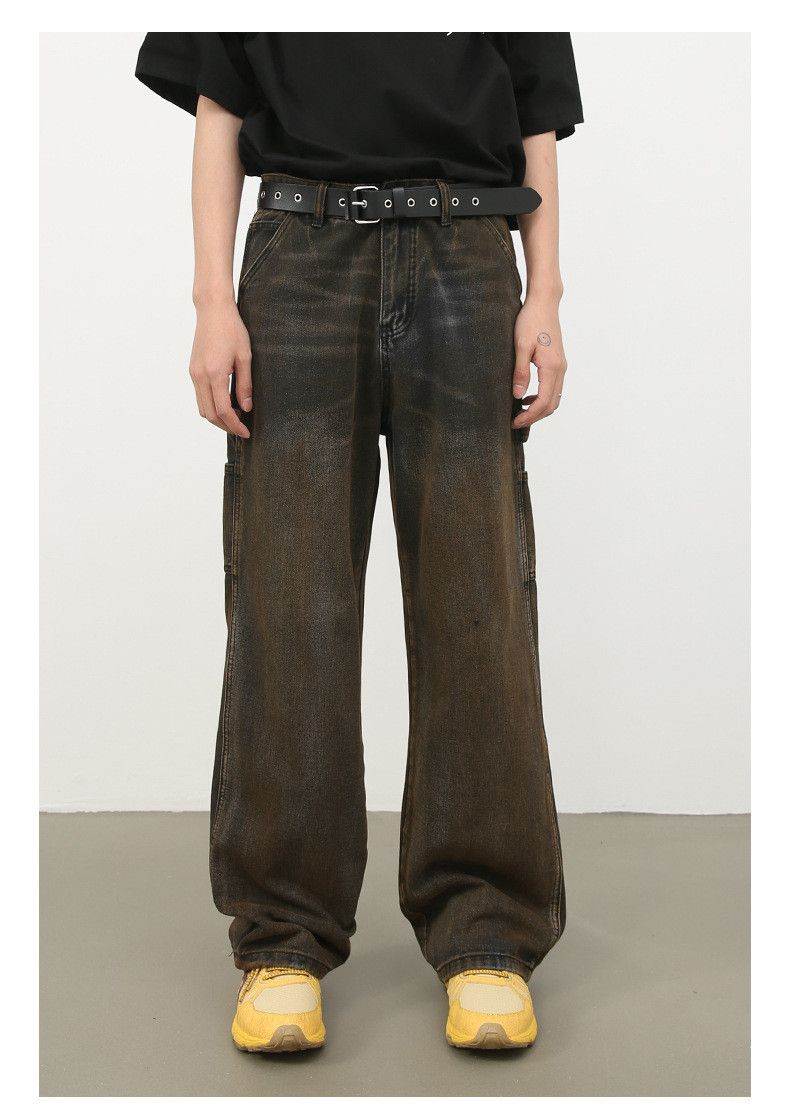 Japanese Brand × Vintage Men's loose straight high street distressed washed jeans Size US 32 / EU 48 - 1 Thumbnail