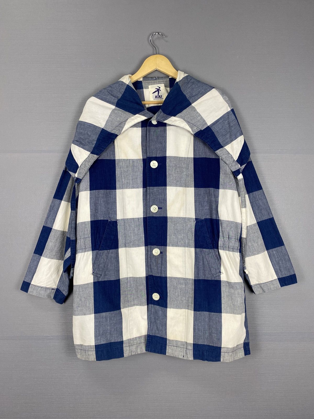 Hai Sporting Gear Vintage Hai Sporting Gear Checked Cotton Smock Jacket Size US M / EU 48-50 / 2 - 1 Thumbnail