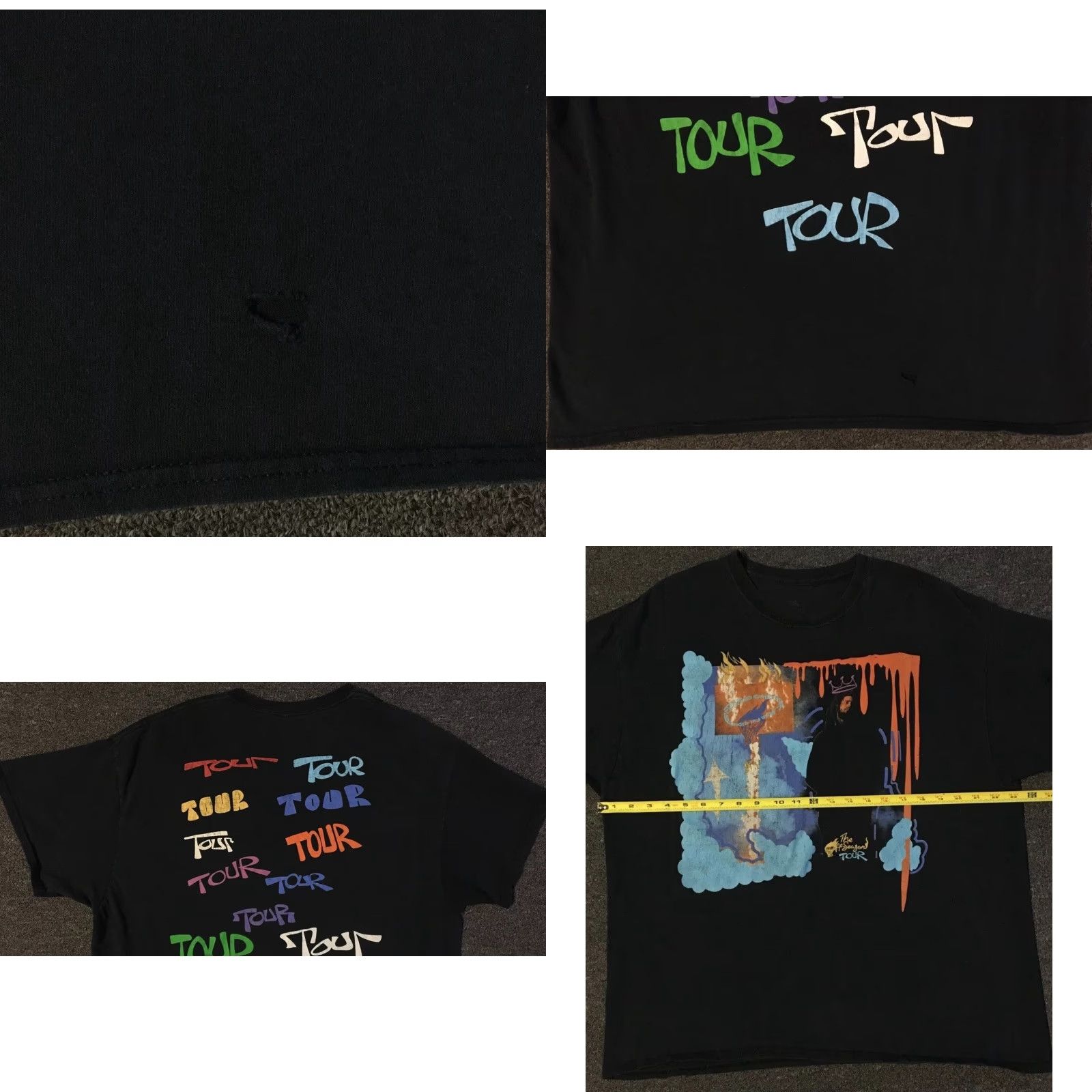 Travis Scott VINTAGE J COLE Faded Distressed Offseason Tour Shirt XL Concert Hip Hop Grunge Y2K Size US XL / EU 56 / 4 - 8 Thumbnail