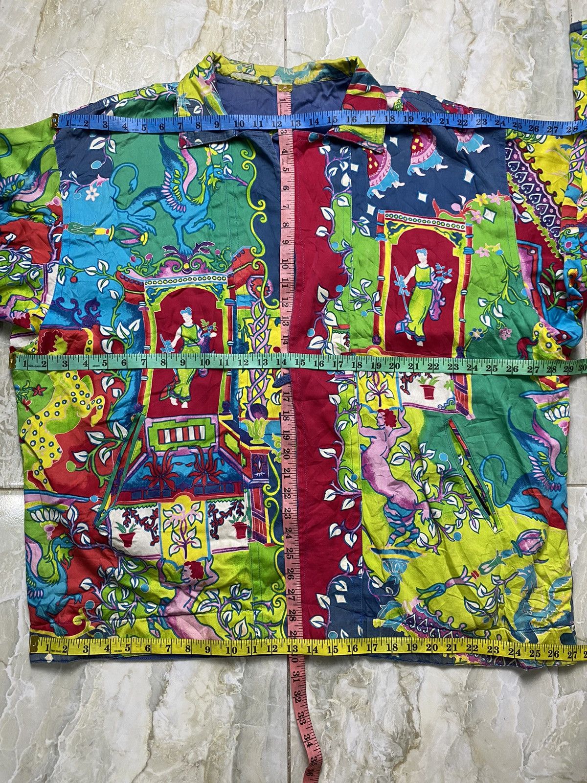 Louis Feraud LOUIS FERAUD PARIS Psychedelic Abstract Blouse Shirt Size US XXL / EU 58 / 5 - 4 Thumbnail