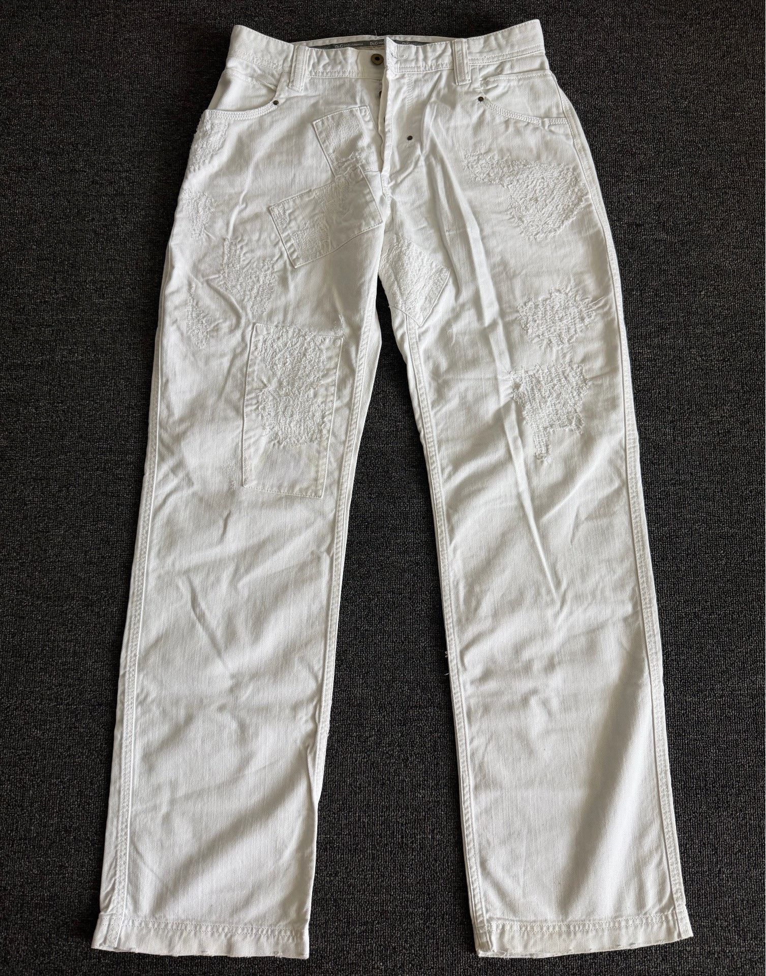 Dolce & Gabbana Dolce&Gabbana 90s Baggy White Jeans Size US 31 - 1 Thumbnail