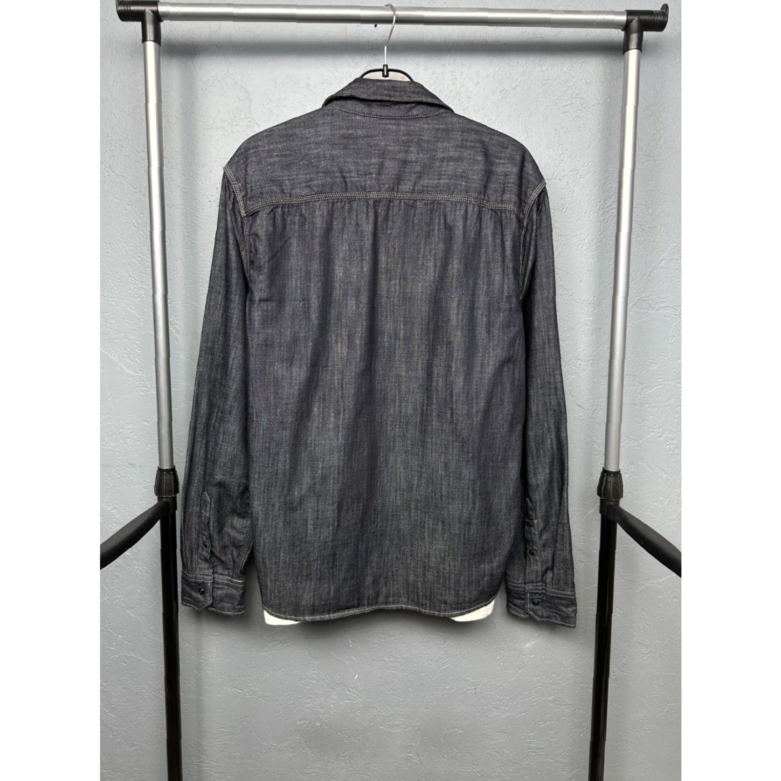 Allsaints Allsaints Mens Haiiro Denim Shirt L Blue Cotton Denim Button-Up Long Sleeve Collared Shirt Men Size L Size US L / EU 52-54 / 3 - 5 Thumbnail