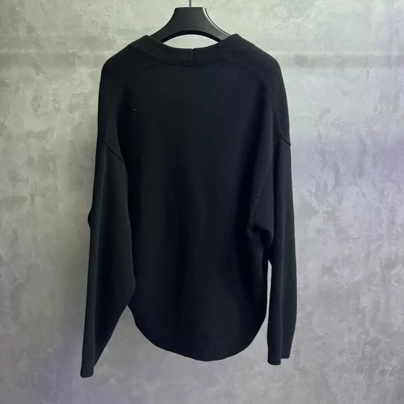 Balenciaga Balenciaga Black solid pin embellished V-neck slouchy long Size S / US 4 / IT 40 - 2 Thumbnail