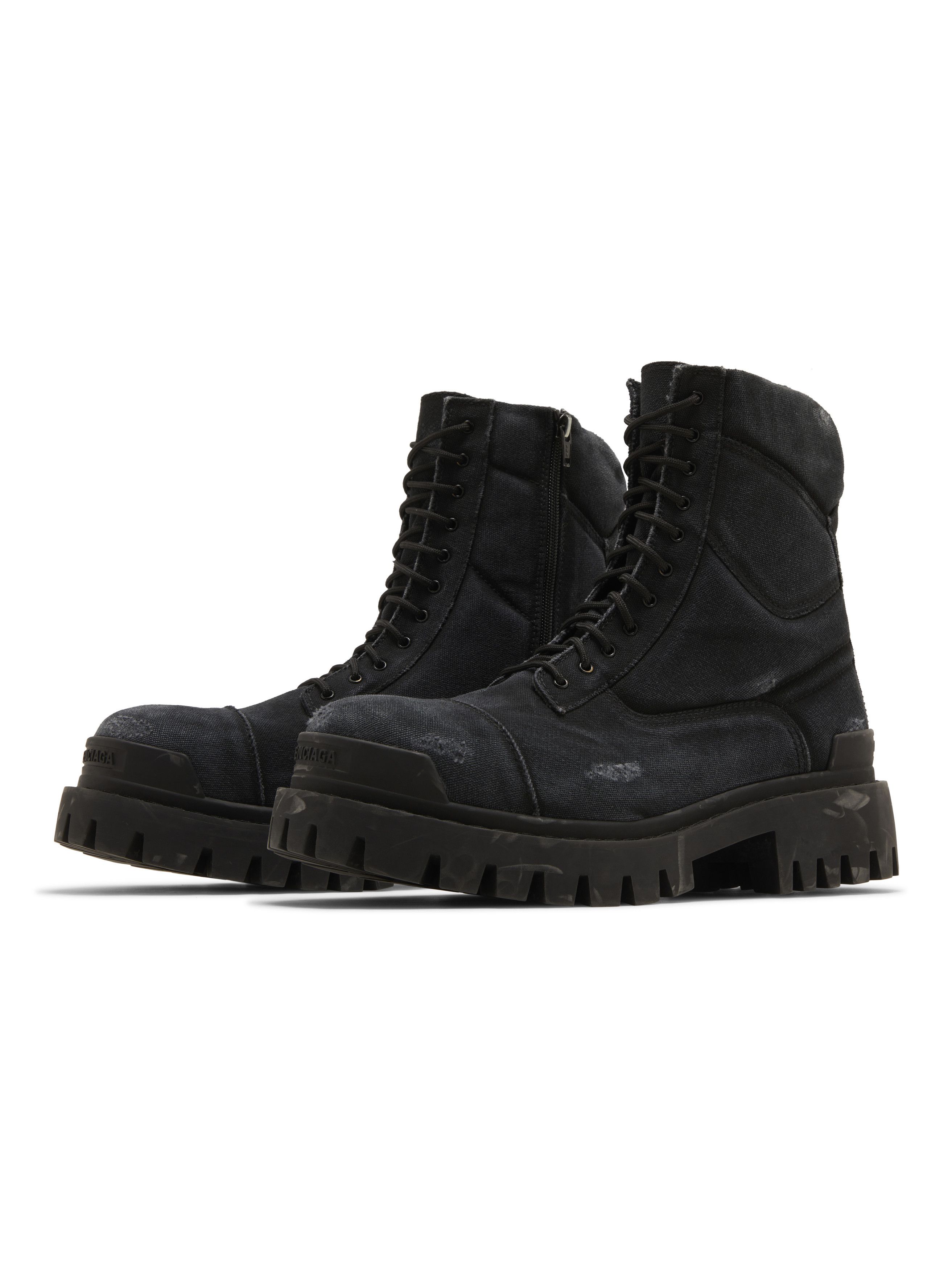 Balenciaga Balenciaga Distressed Canvas Strike Boots Size US 12 / EU 45 - 1 Thumbnail