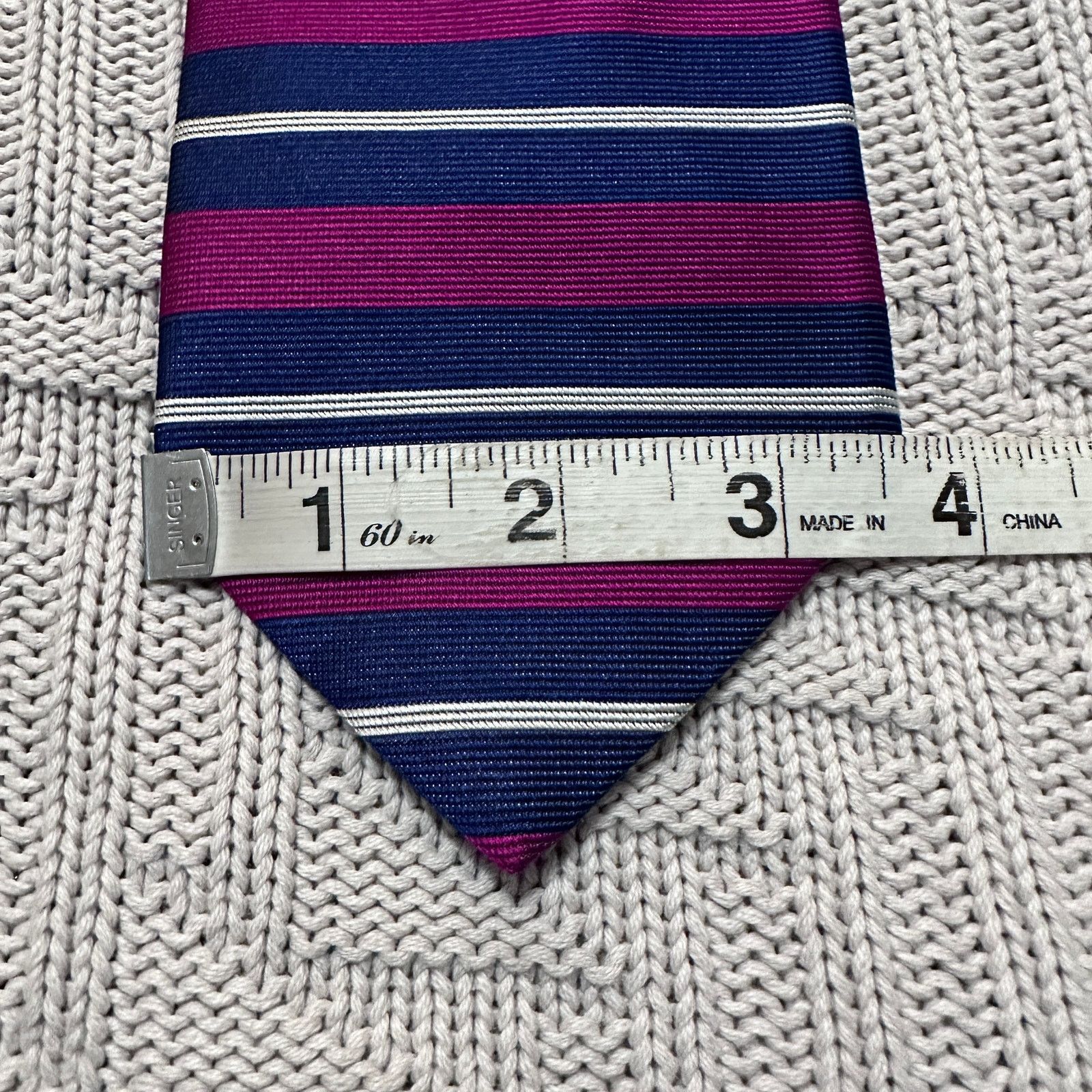 Brooks Brothers Brooks Brothers purple and navy horizontal striped silk tie Size ONE SIZE - 5 Thumbnail