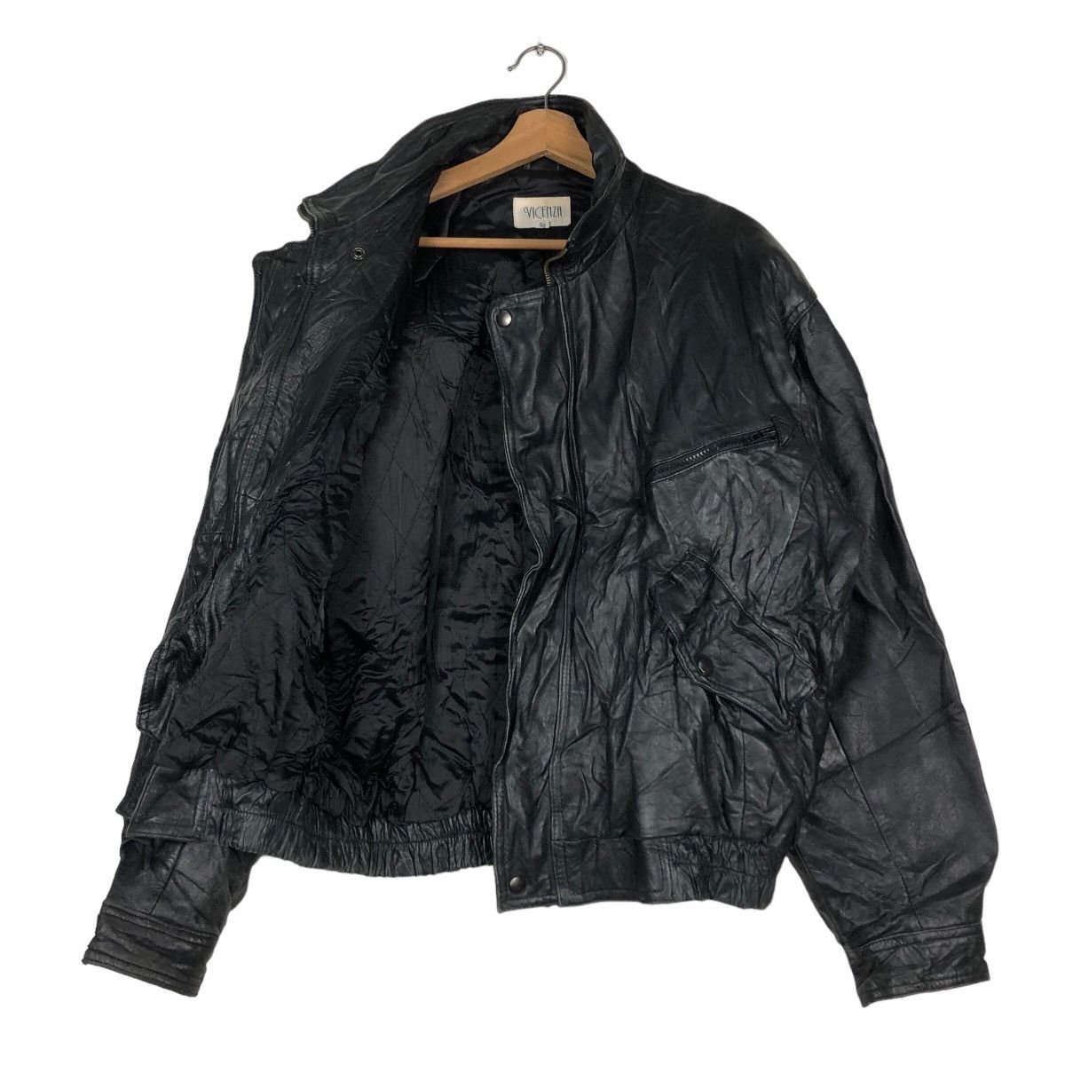 Issey Miyake 🔥Vintage Leather Biker Jacket Double Collar Vicenza Japan Size US M / EU 48-50 / 2 - 11 Thumbnail