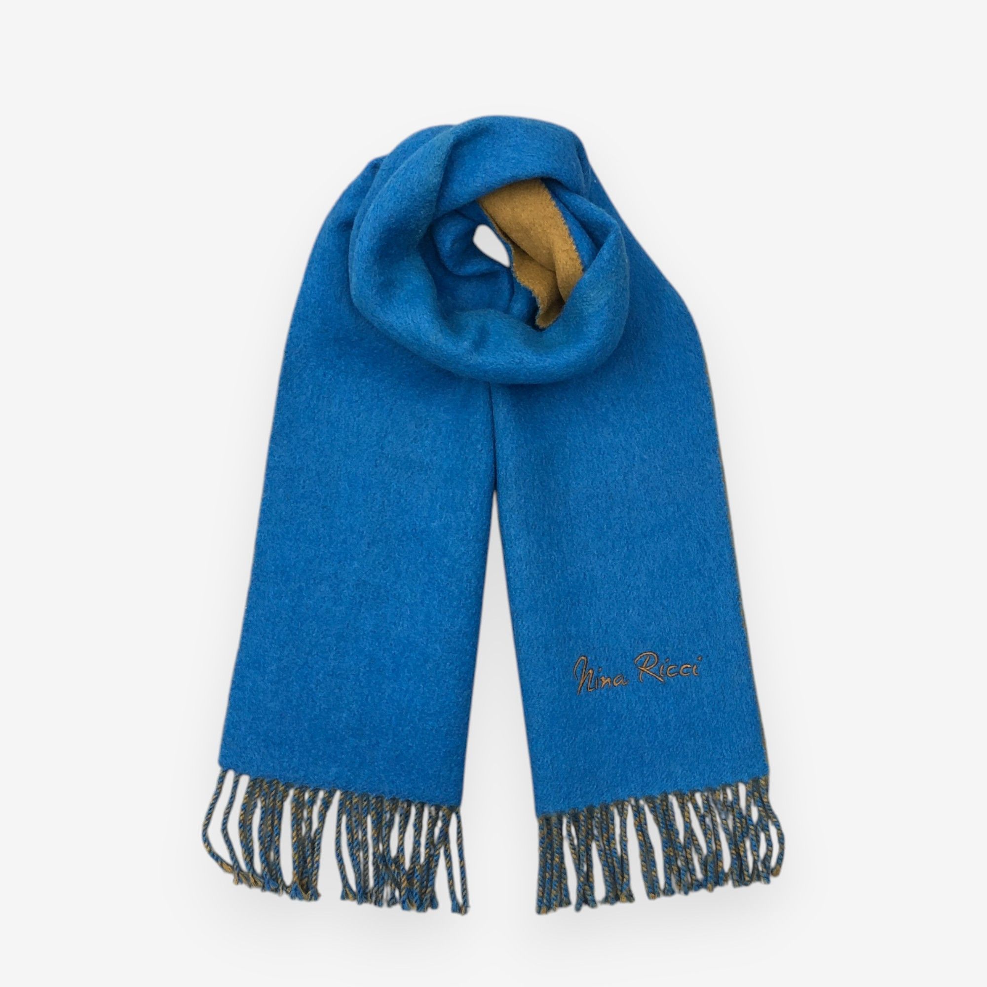 Vintage Nina Ricci Scarf Muffler Wool Fringe Winter Scarves