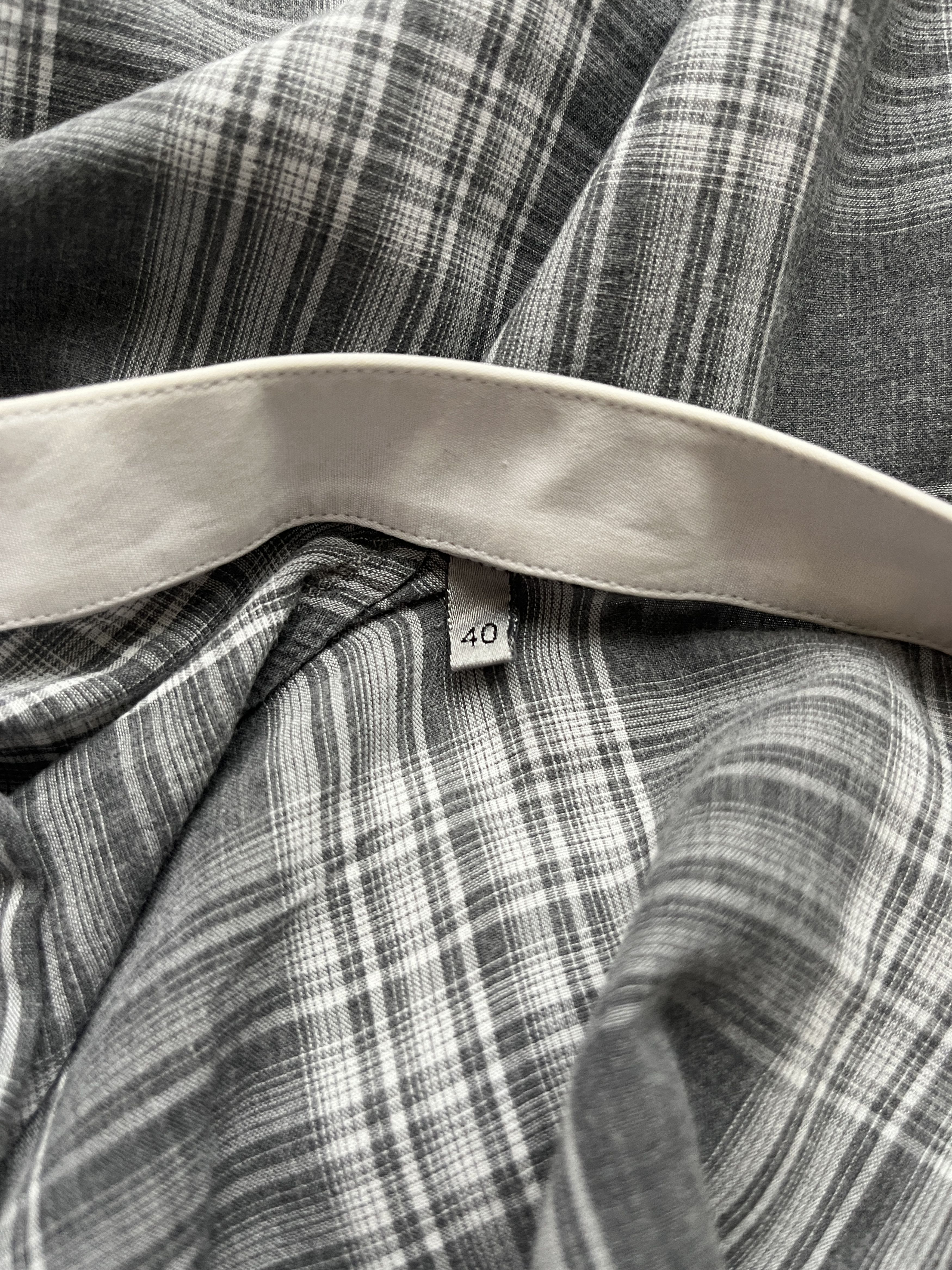 Dior ⚡️QUICK SALE⚡️Dior Gray Checked Shirt with Mao Collar Size US M / EU 48-50 / 2 - 7 Thumbnail