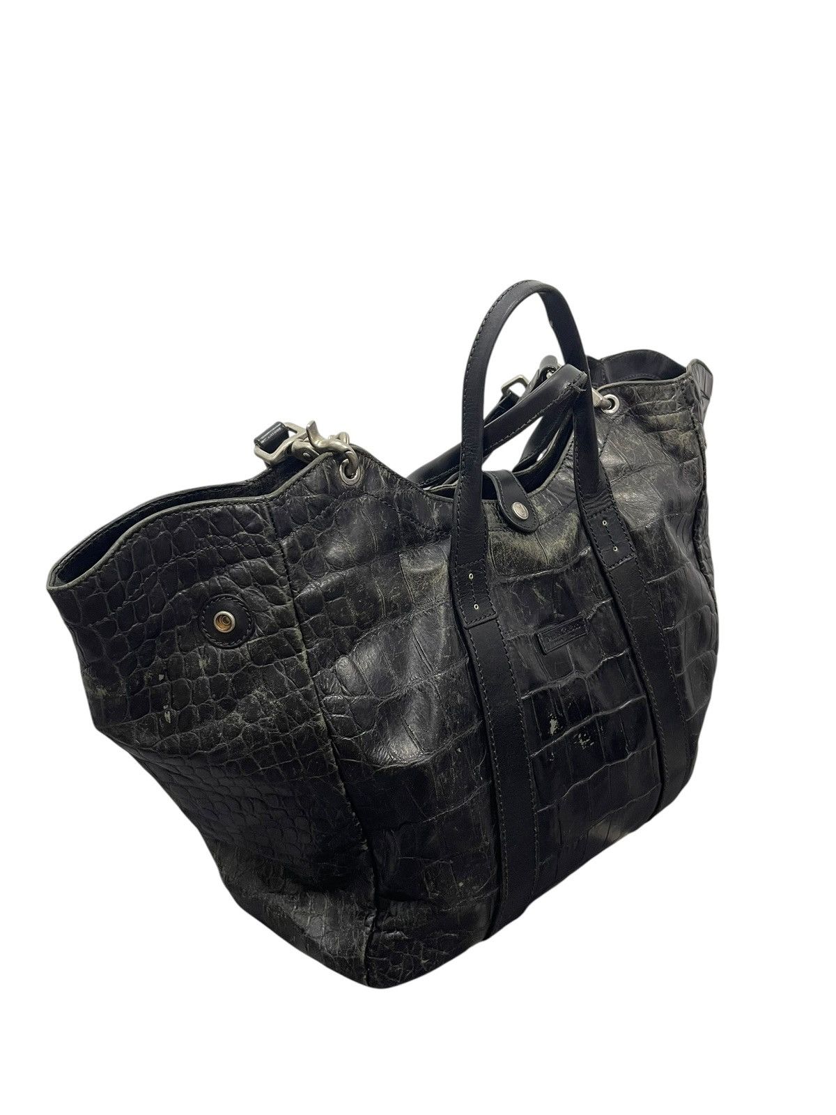 Genuine Leather Crocodile Embossed Daniel & Bob Leather Shoulder Bag 1🟩2 Size ONE SIZE - 6 Thumbnail