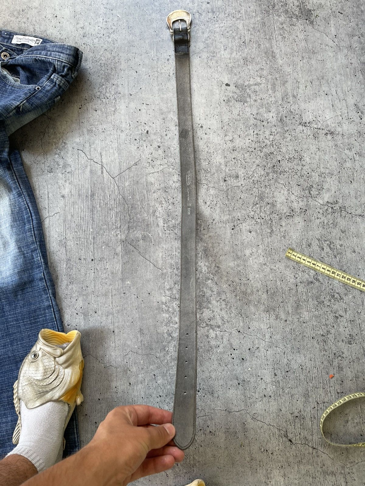 Other Vintage Y2K Avant-garde Distressed Leather Metal Belt Size ONE SIZE - 4 Thumbnail