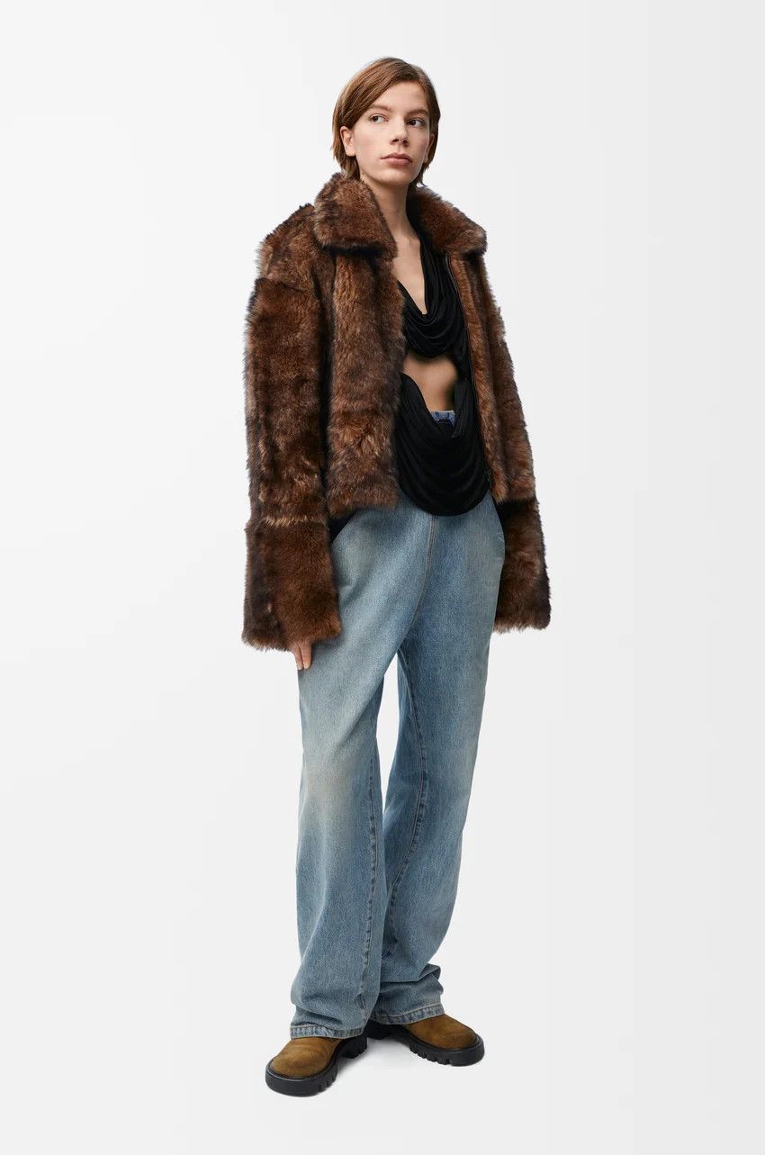 Loewe o1loc1c0525 Jacket in Shearling in Brown/Orange Size M / US 6-8 / IT 42-44 - 2 Thumbnail