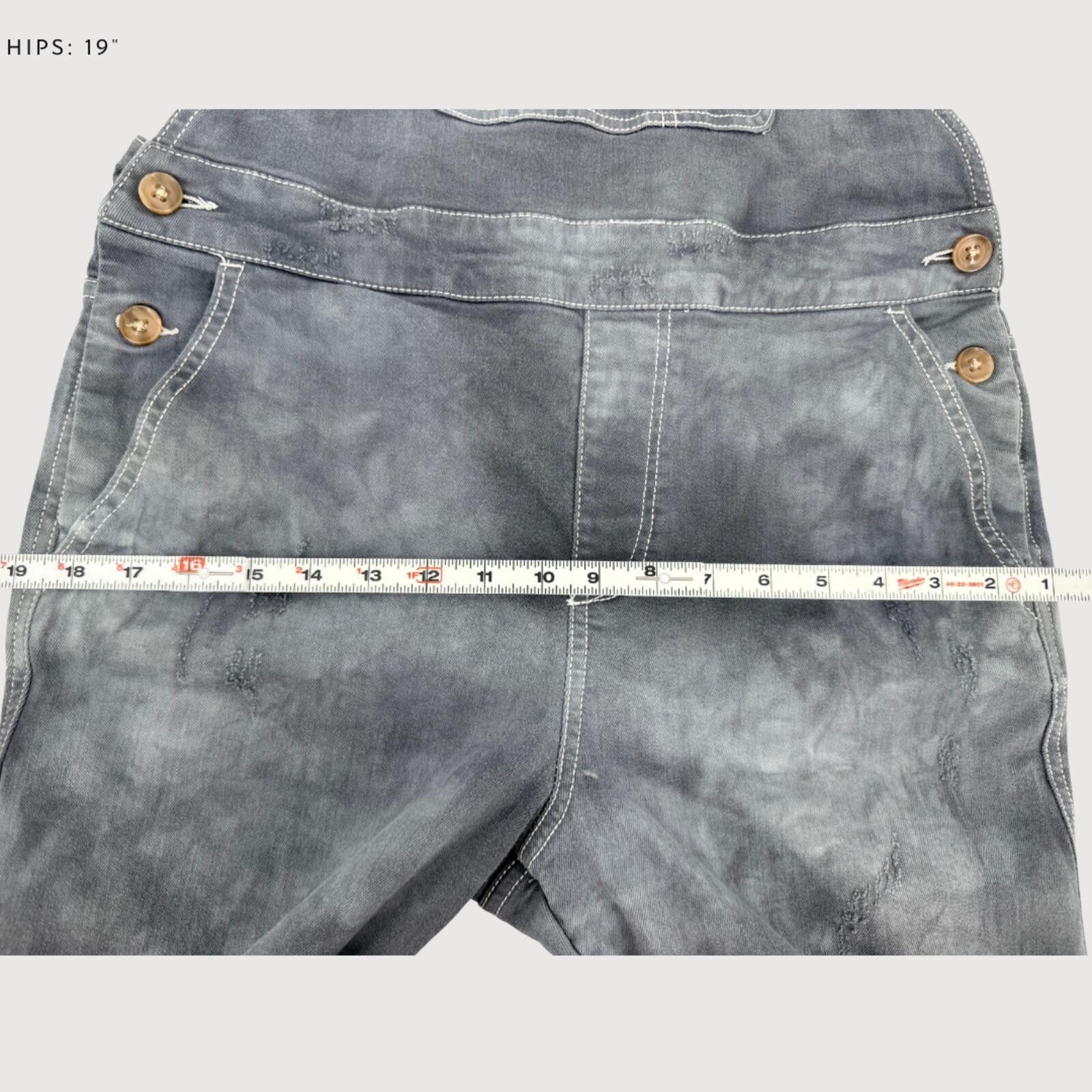 Other Anthro Pilcro Tie Dye Overalls Grey Cropped 29 Size 29" - 8 Thumbnail