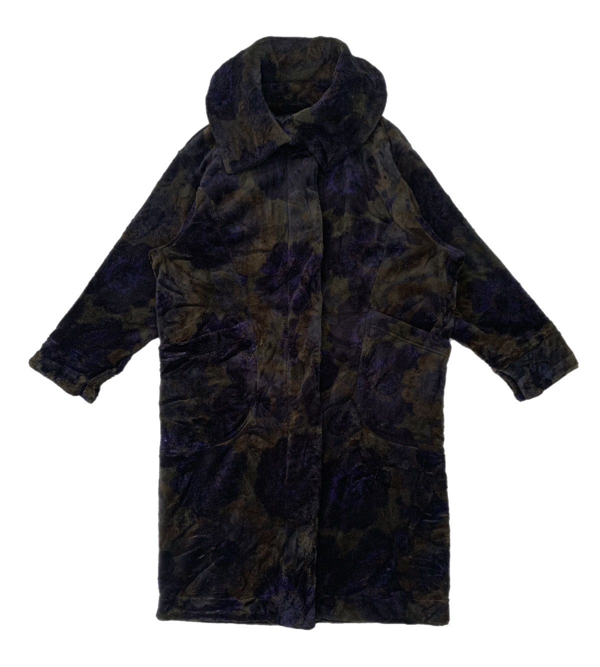 Yohji Yamamoto Cozy Flowers Art Y's For Living Fleece Long Coat Size US S / EU 44-46 / 1 - 2 Thumbnail