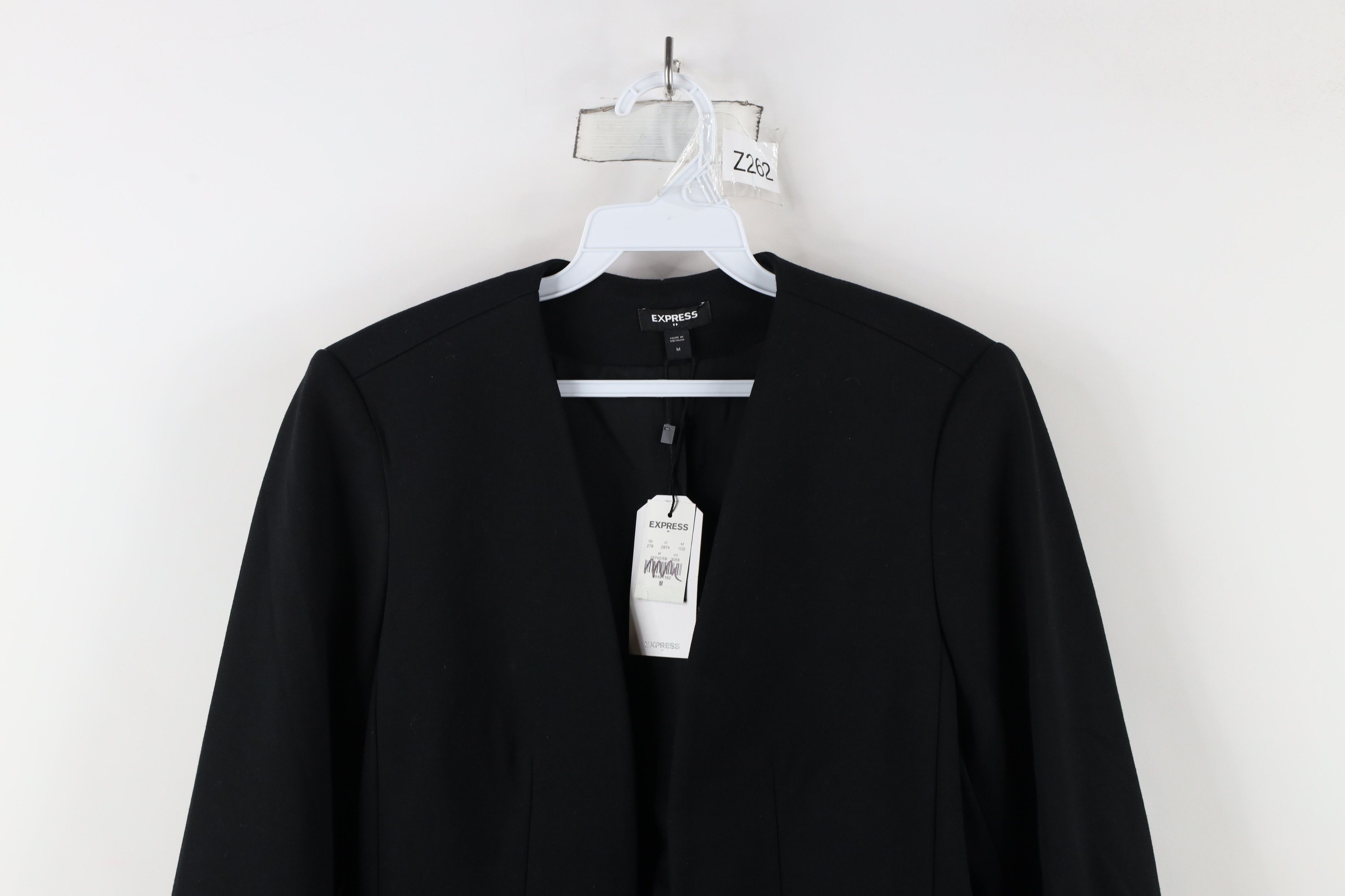 Express × Vintage New Express Open Front Blazer Suit Jacket Sport Coat Black Size M / US 6-8 / IT 42-44 - 2 Thumbnail