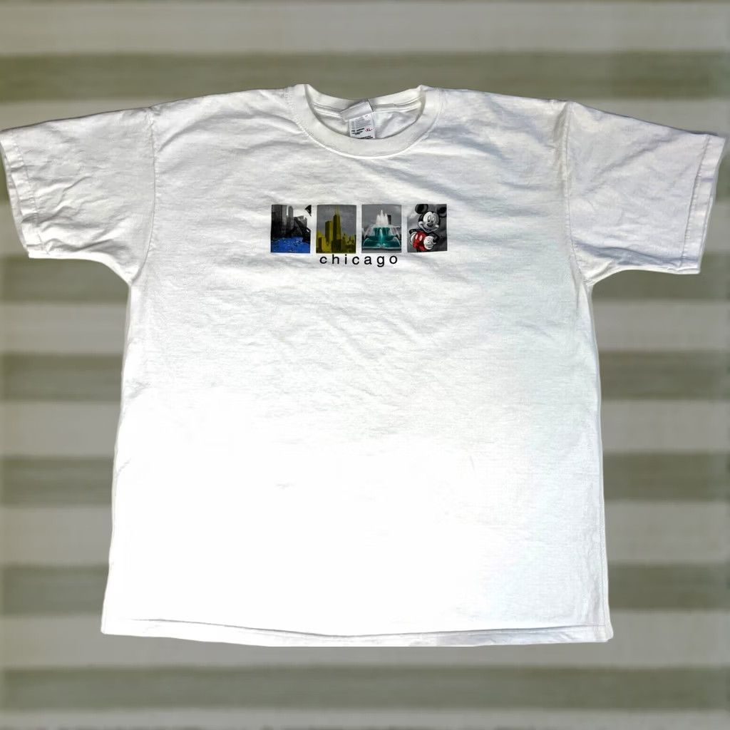 Disney VINTAGE Disney Store Mickey Mouse Chicago Men T-Shirt XL White 90s 1990s Crew Neck Short Sleeve Regular Size: XL Men’s Size US XL / EU 56 / 4 - 1 Thumbnail