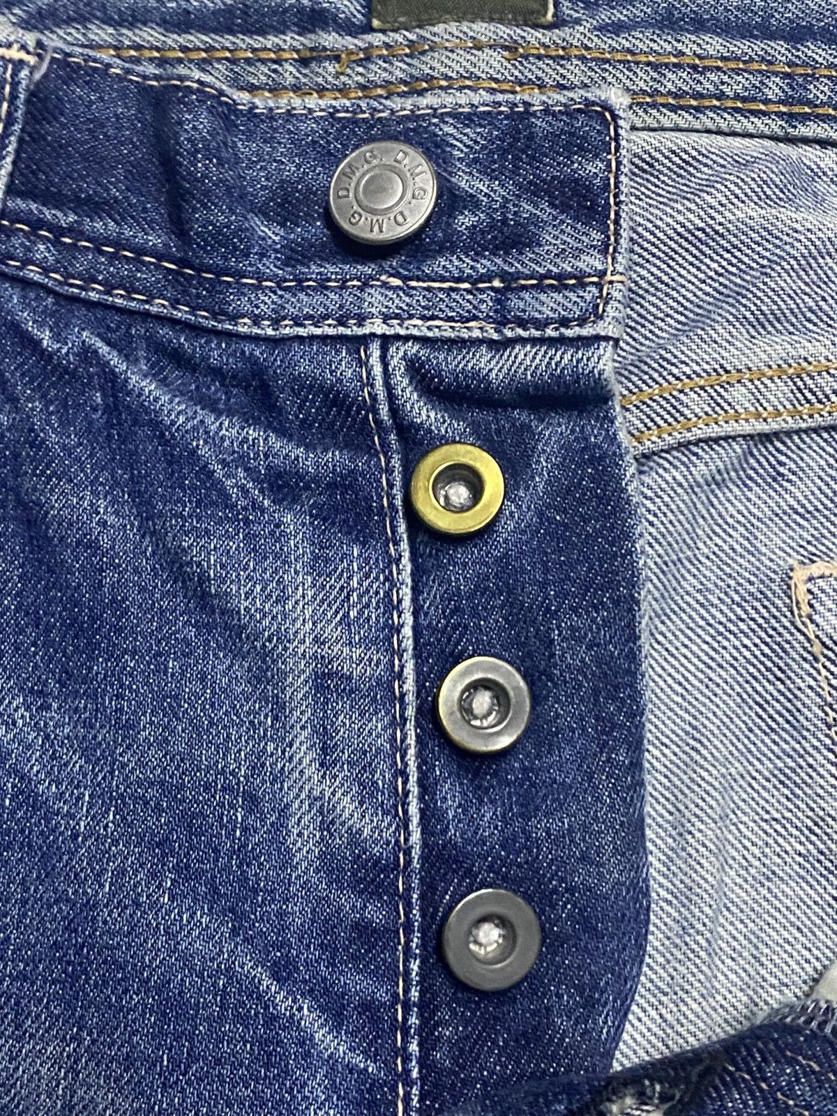 Japanese Brand Vintage Domingo Blue Wash Distressed Jeans Size US 30 / EU 46 - 8 Thumbnail