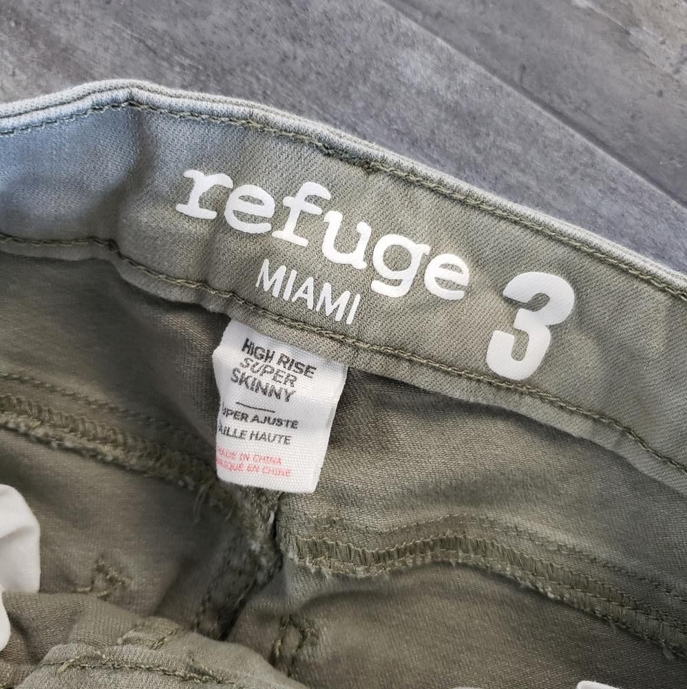Designer Olive Denim High Waisted Refuge Super Skinny Jean Size 30" / US 8 / IT 44 - 3 Thumbnail