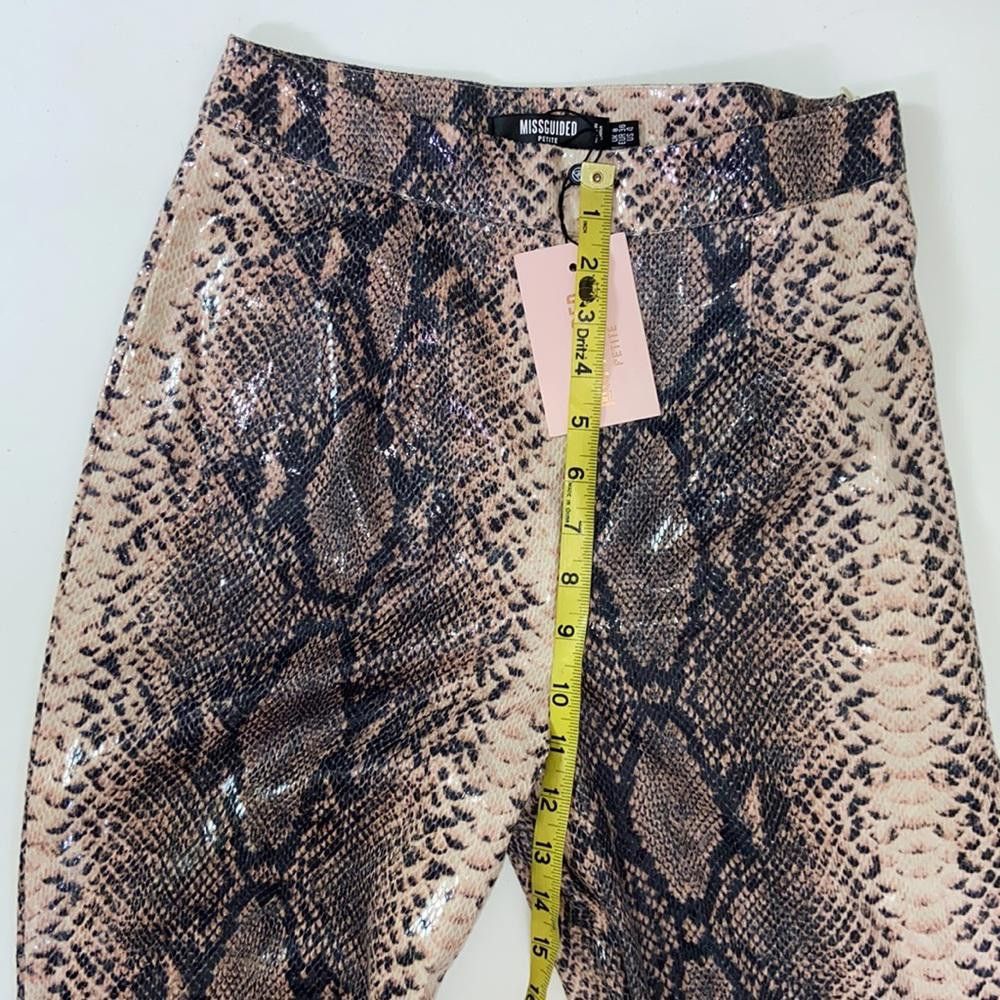 Designer Missguided l NWT High Waist Snakeskin Trouser Size 4P Size 27" / US 4 / IT 40 - 6 Thumbnail