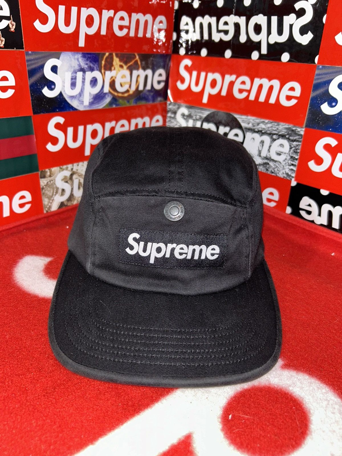 Supreme Supreme Snap Button Pocket Camp Cap Black FW18 Size ONE SIZE - 1 Thumbnail