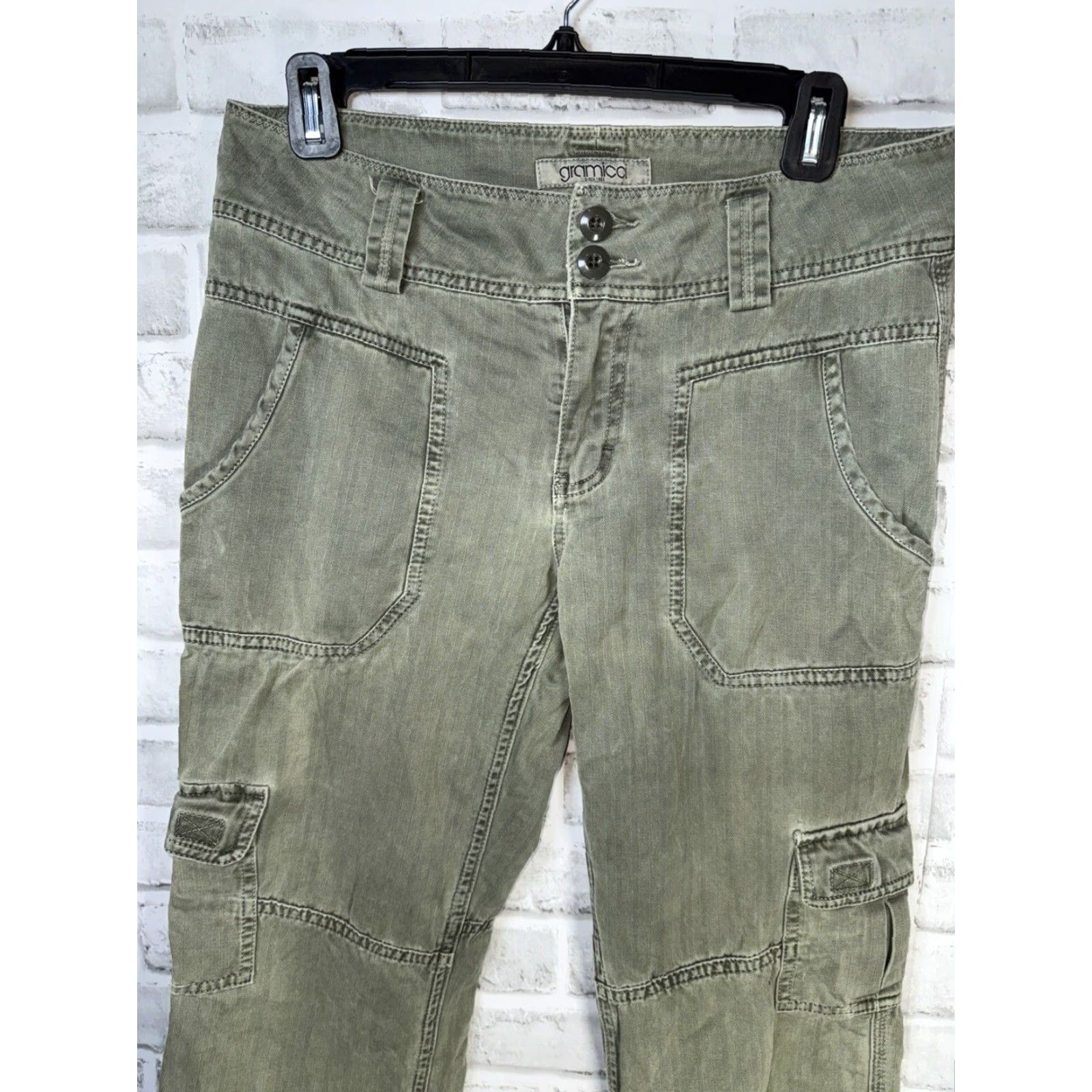 Gramicci GRAMICCI Green Cargo Pants Womens Size 2 Regular 31" Inseam Casual Hiking Size 26" / US 2 / IT 38 - 3 Thumbnail