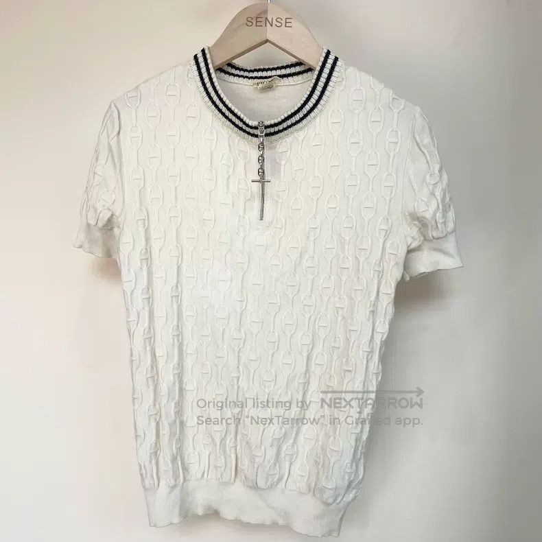 Hermes Hermes Pig Nose Half-Zip Knit Short Sleeve, Cashmere and S Size XS / US 0-2 / IT 36-38 - 1 Thumbnail