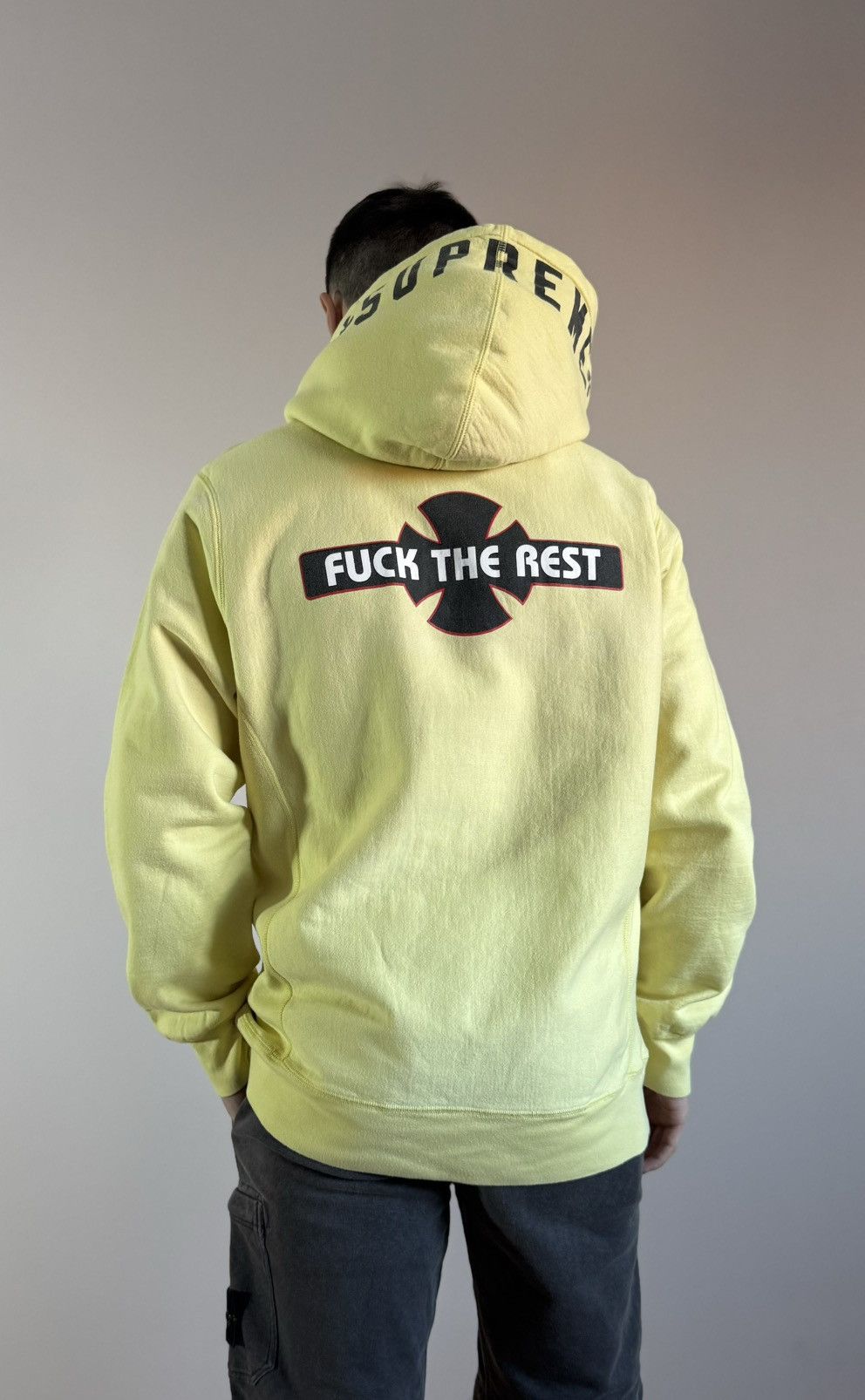 Supreme Supreme Independent Big Logo Yellow Hoodie Large Sweatshirt Size US L / EU 52-54 / 3 - 19 Thumbnail
