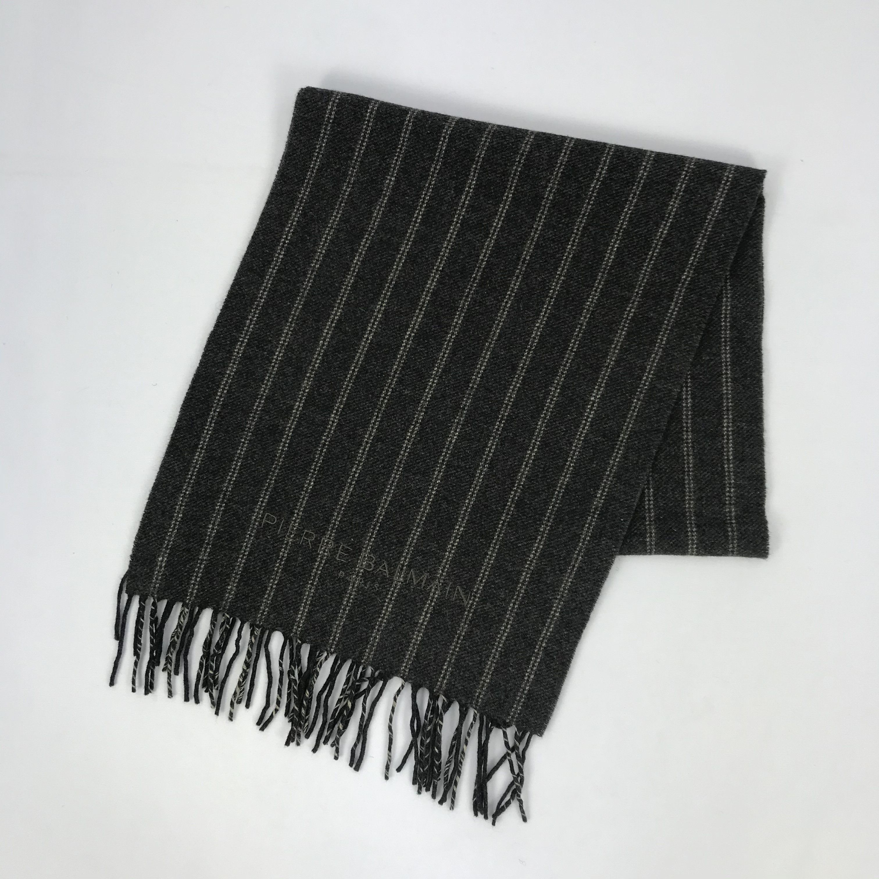 Japanese Brand Vintage Pierre Balmain Scarf Wool Fringe Winter Scarves . Size ONE SIZE - 3 Thumbnail