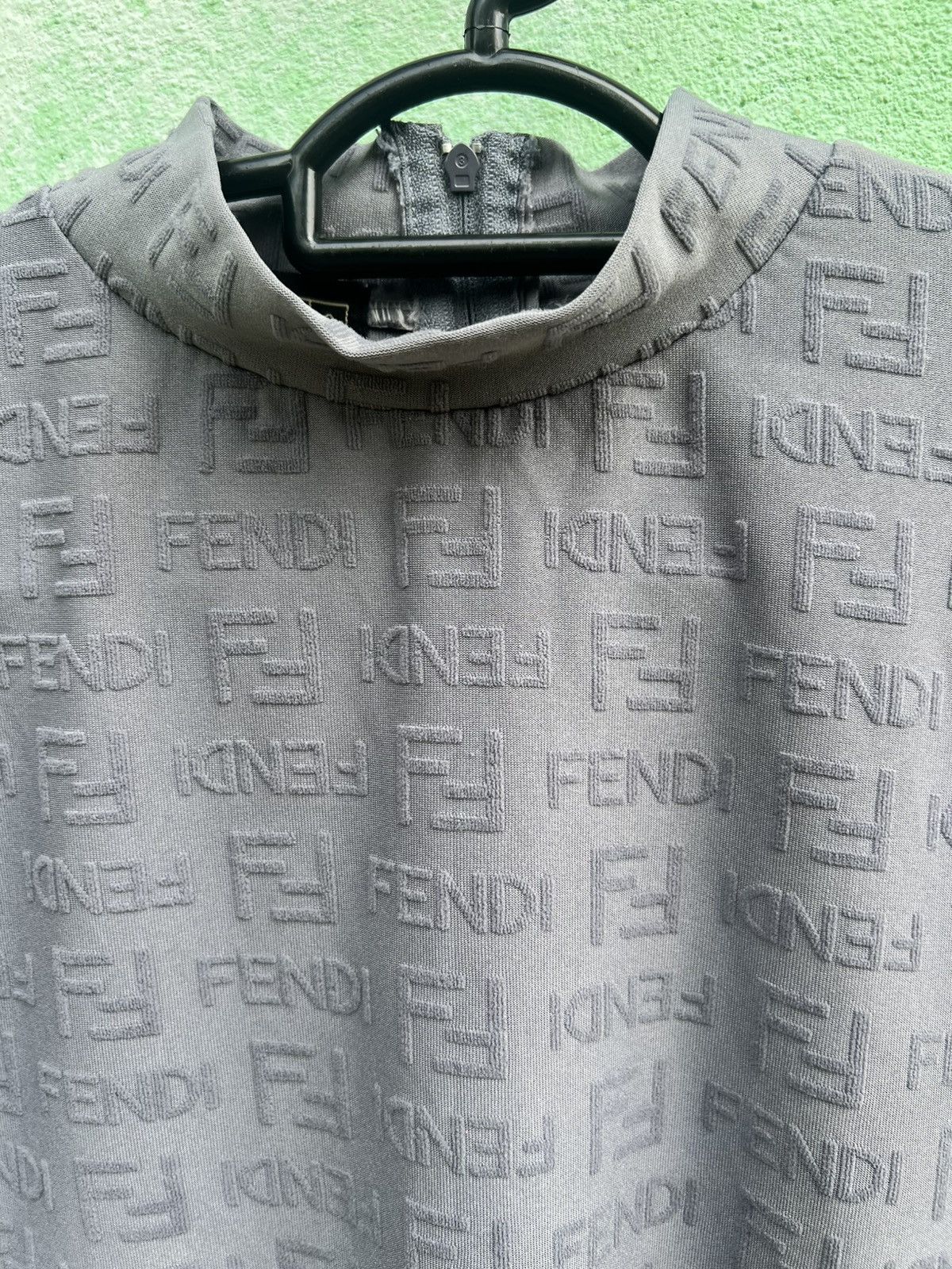 Fendi VINTAGE FENDI JEANS Roma Italy Embossed Monogram MockNeckTop Size M / US 6-8 / IT 42-44 - 10 Thumbnail