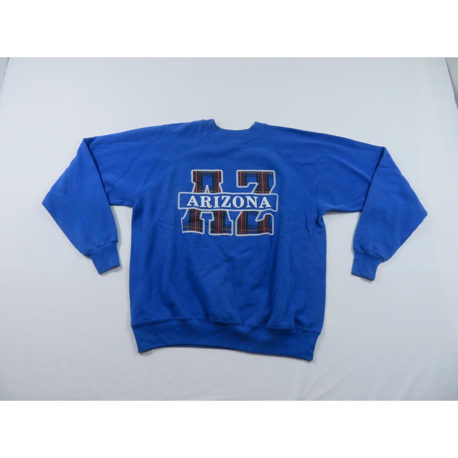 Hanes Arizona Plaid Graphic Sweatshirt Blue Made in USA XL 1990s Size US XL / EU 56 / 4 - 1 Thumbnail