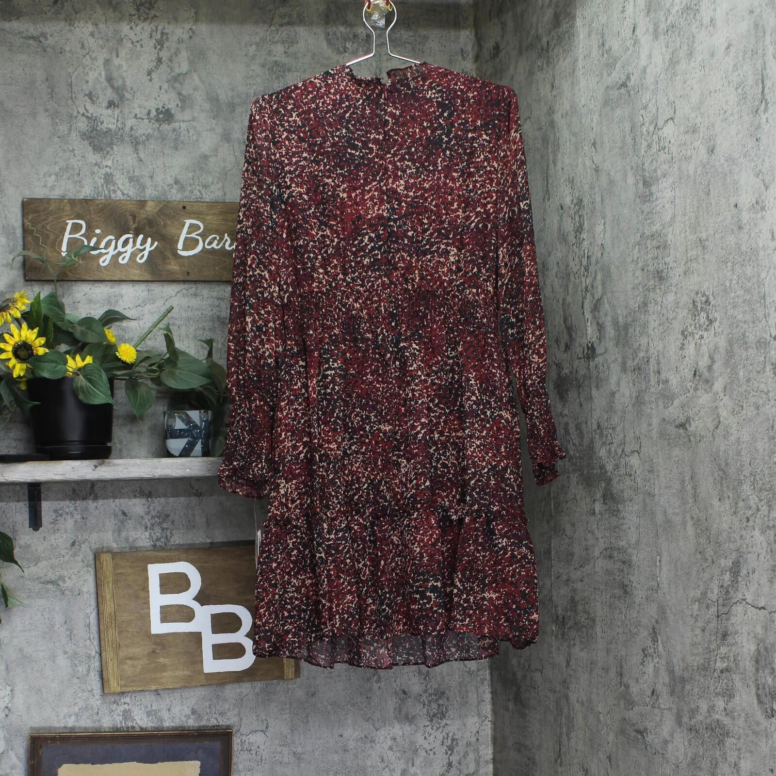 Ann Taylor Nwt Taylor Petite Chiffon Dress 3109p Crimson / Black 10p Size L / US 10 / IT 46 - 2 Thumbnail