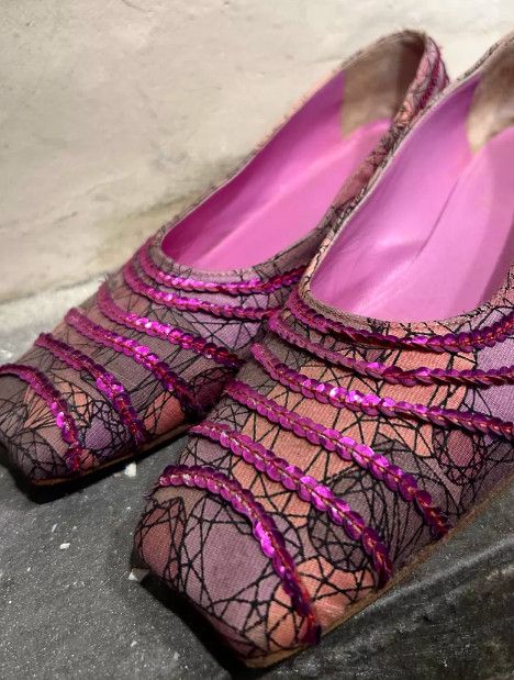 Undercover UNDERCOVER Early Spiderweb Sequin Square-Toe Flats Size US 6.5 / IT 36.5 - 3 Thumbnail