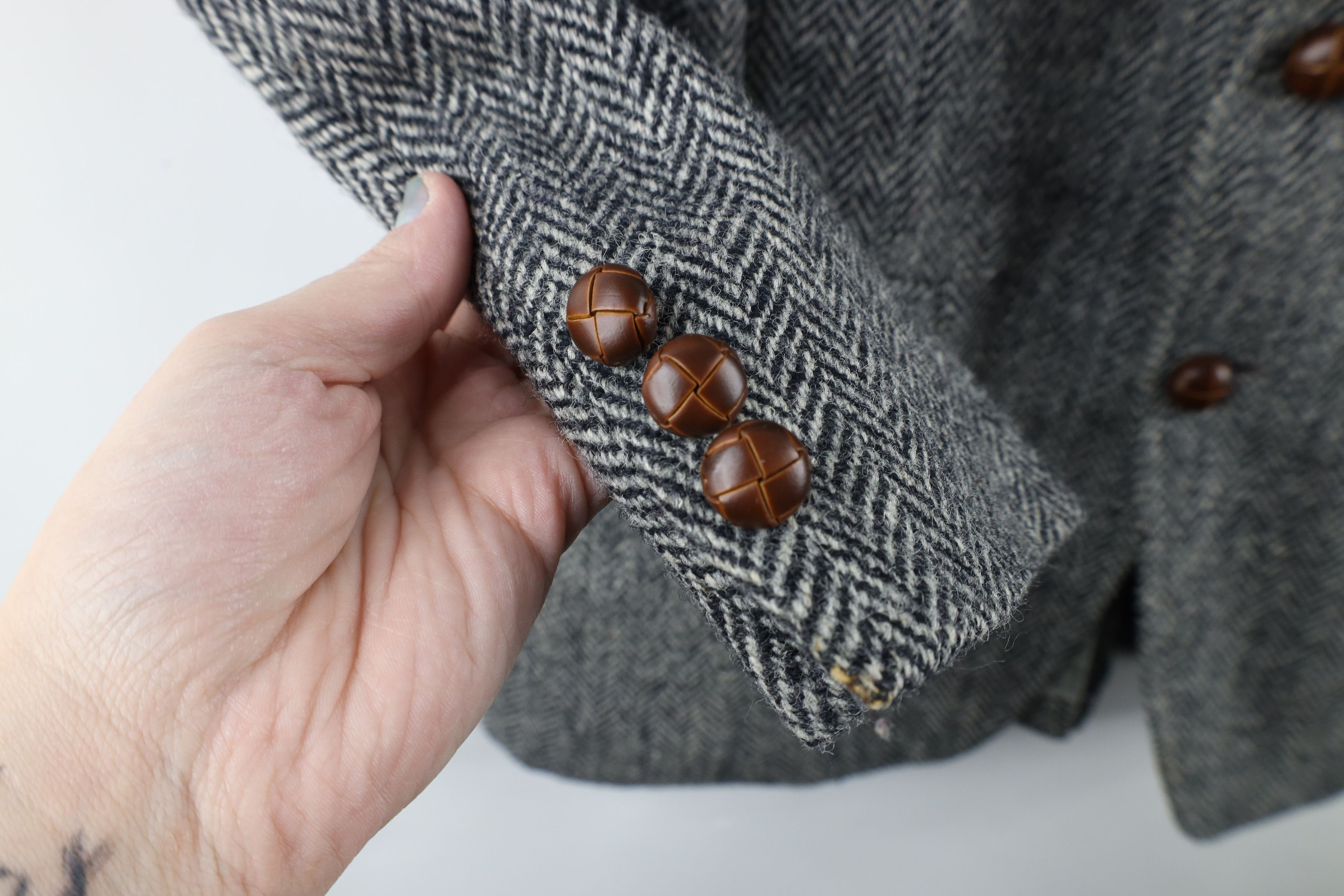 Vintage Vintage 60s Rockabilly Tweed Herringbone Suit Coat Jacket Size US M / EU 48-50 / 2 - 4 Thumbnail