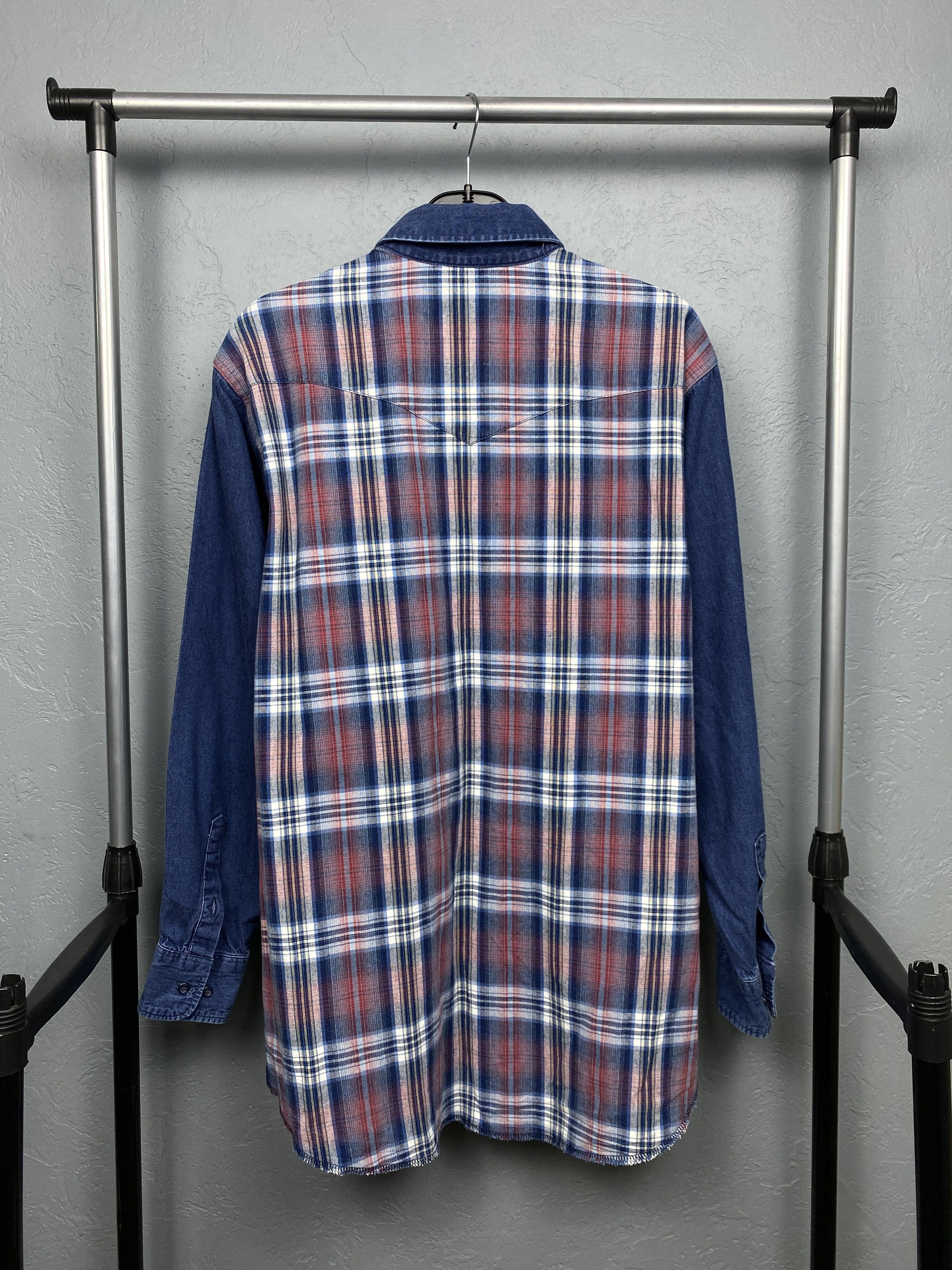 Wrangler Wrangler Vintage Denim Flannel Western Shirt Size US XL / EU 56 / 4 - 6 Thumbnail