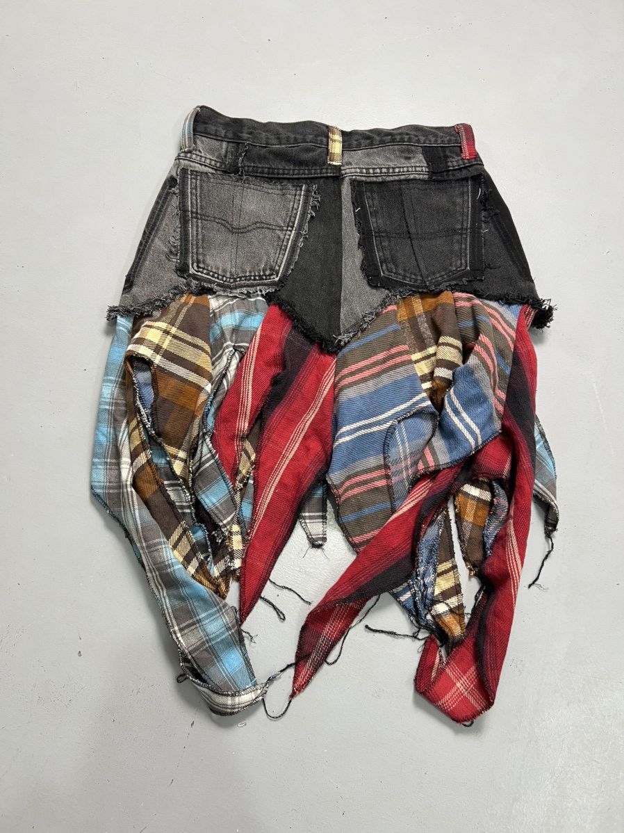 Vintage Custom 1of1 upcycled frils mini skirt Size 30" / US 8 / IT 44 - 3 Thumbnail