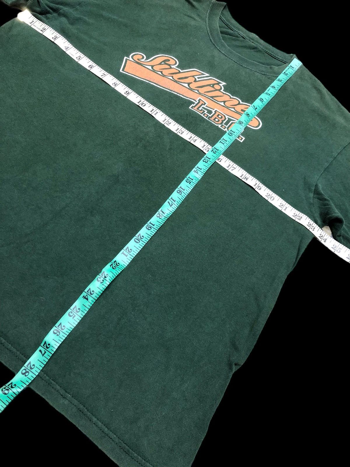 Band Tees Y2K SUBLIME L.B.C BAND T GREEN FADED Size US XXL / EU 58 / 5 - 6 Thumbnail