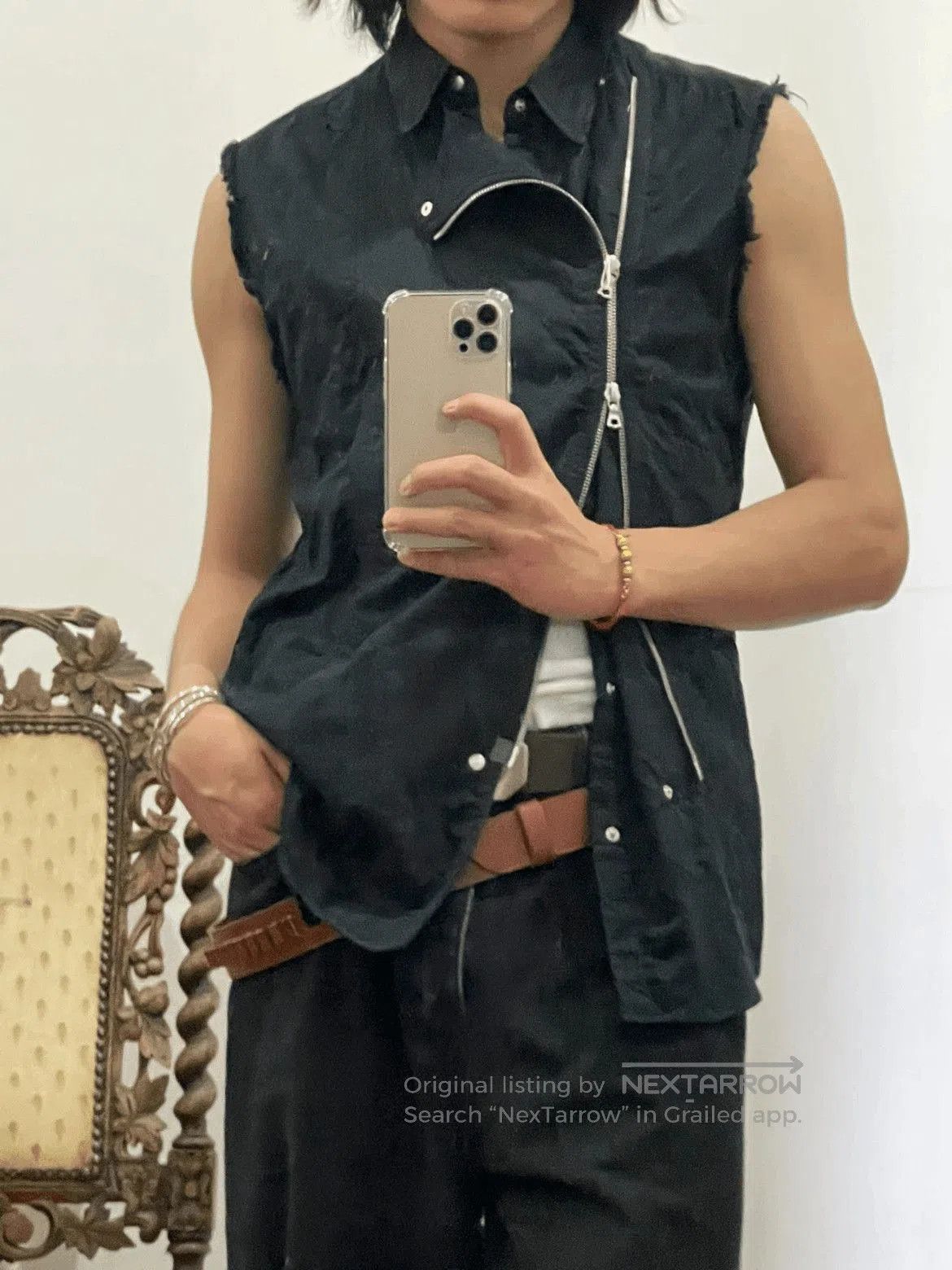 Dries Van Noten Dries Van Noten Distressed Multi Zipeer Vest. Size US S / EU 44-46 / 1 - 8 Thumbnail