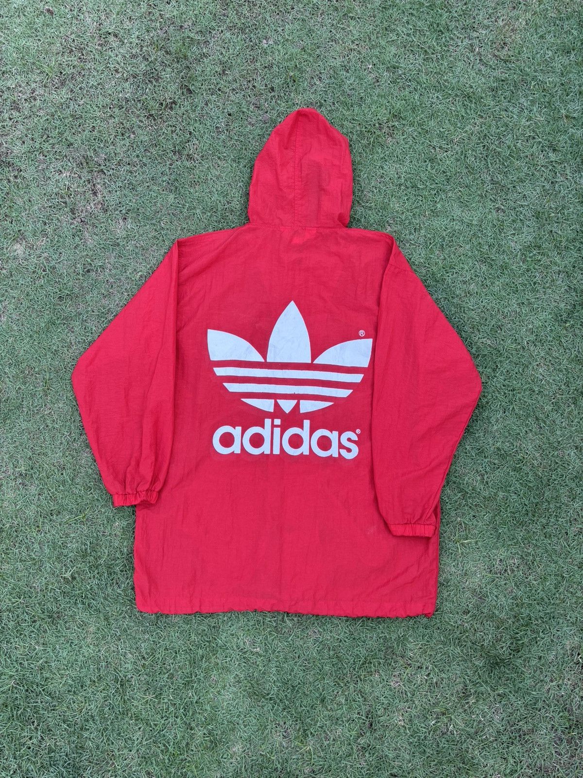 Adidas × Japanese Brand × Vintage 🔥ADIDAS BIG LOGO LONG JACKET HOODIES Size US L / EU 52-54 / 3 - 2 Thumbnail