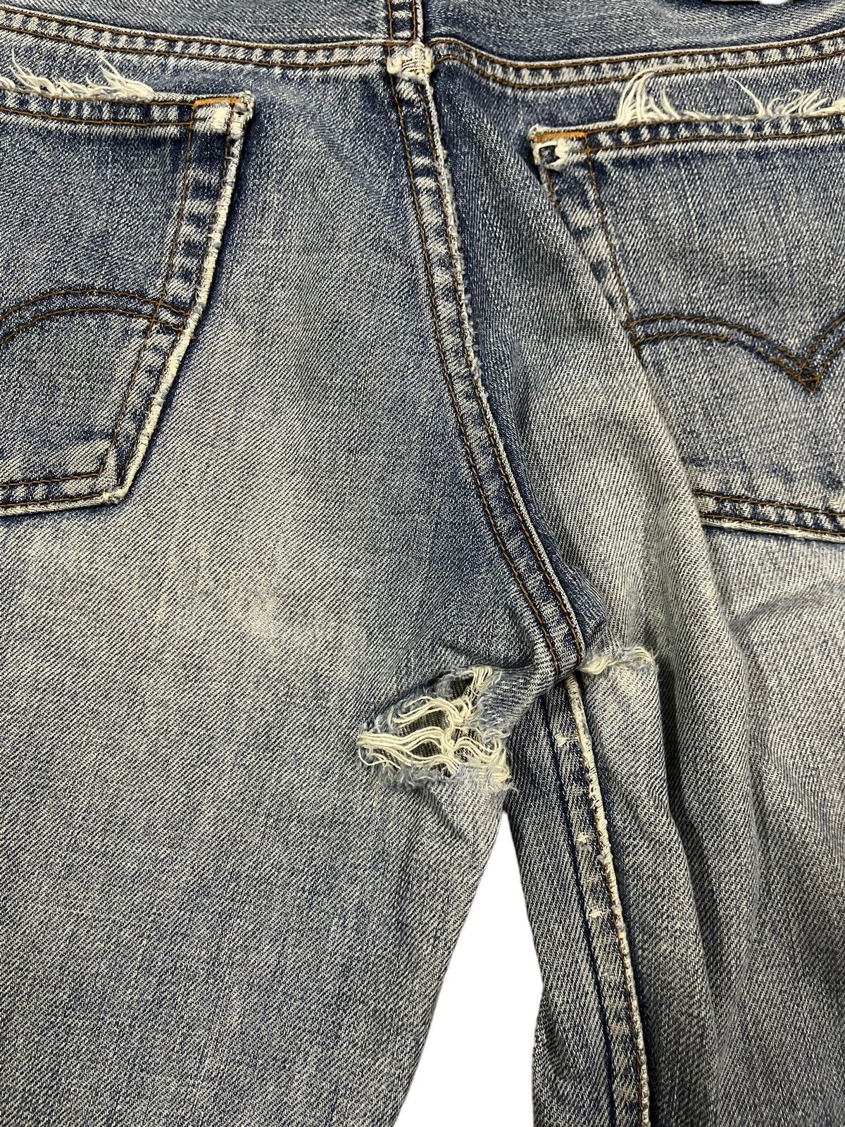 Levi's Vintage Japan 80s Levis Blue Wash Distressed Flare Jeans Size US 29 - 5 Thumbnail