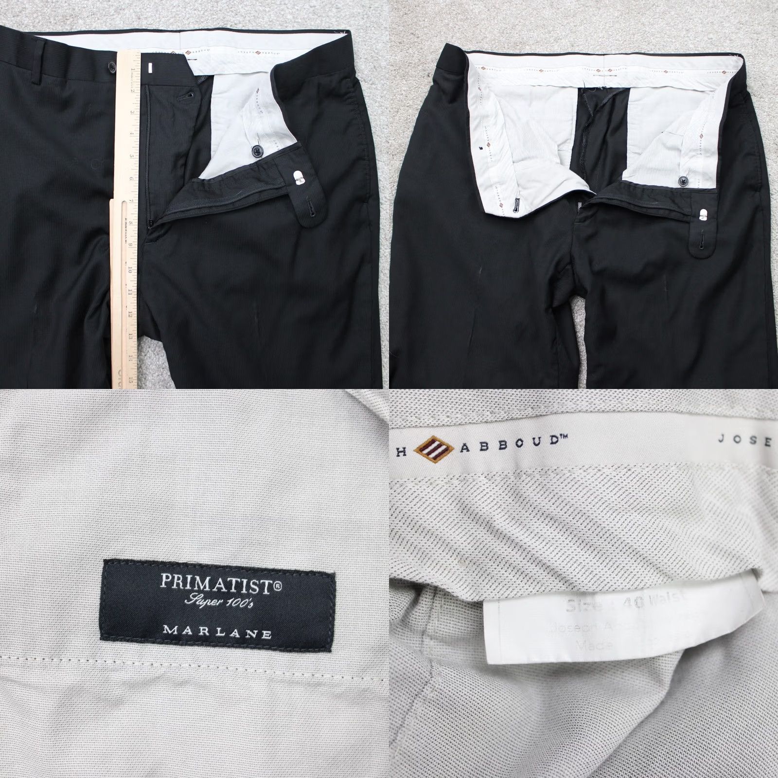Joseph Abboud Joseph Abboud Pants Men 40x30 Black Wool Flat Front Dress Pants Regular Mens Prime 100s City Preppy Modern Style Size US 40 / EU 56 - 8 Thumbnail