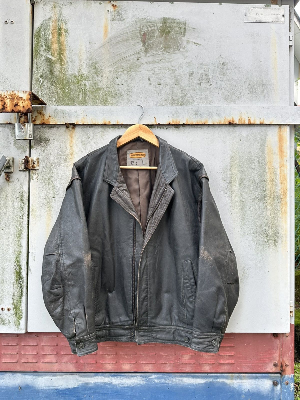 Vintage 👹Vintage INTERMEZZO By Durban Leather Bomber Jacket Size US M / EU 48-50 / 2 - 3 Thumbnail