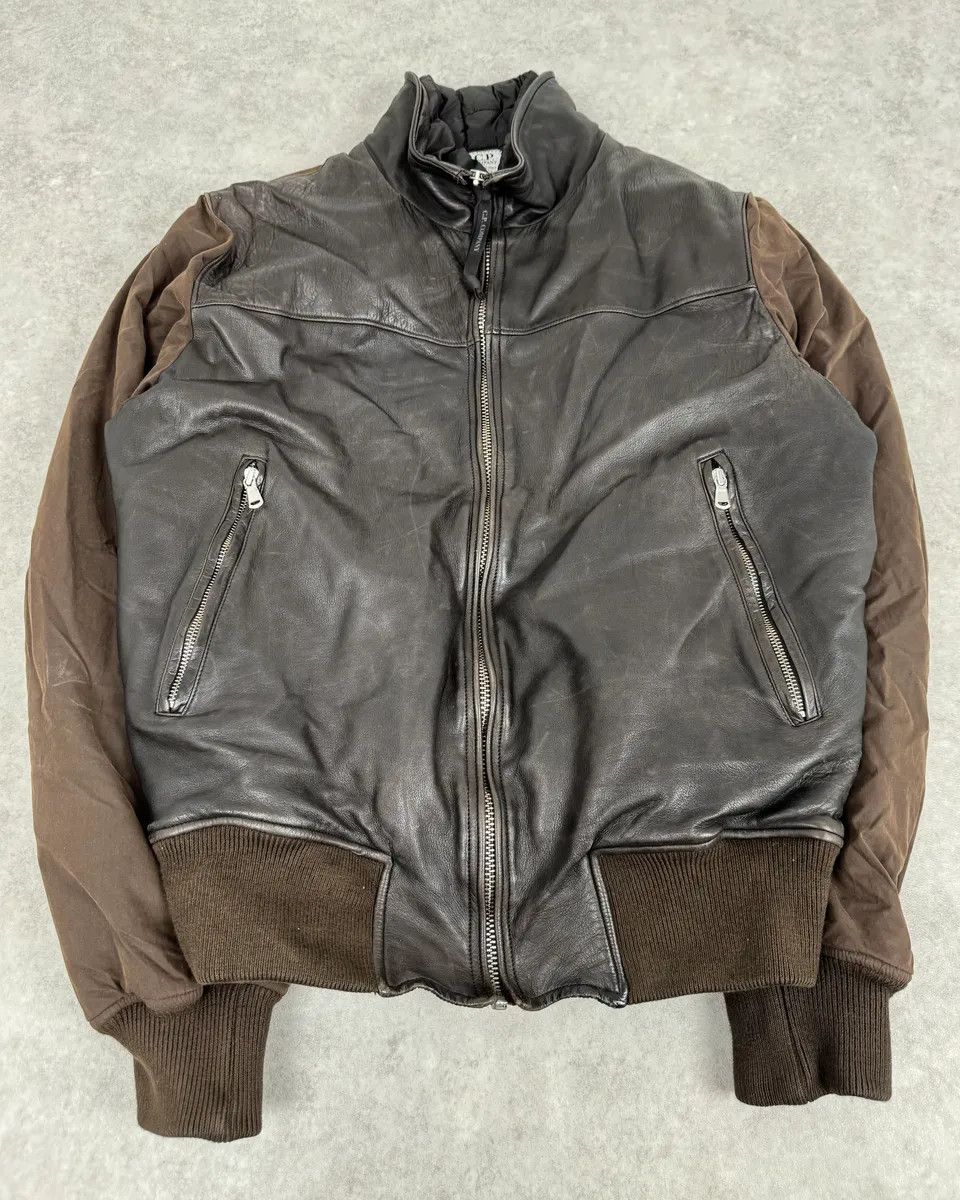 C.P. Company C.P. Company Hybrid Brown Leather Bomber Jacket Size US L / EU 52-54 / 3 - 4 Thumbnail