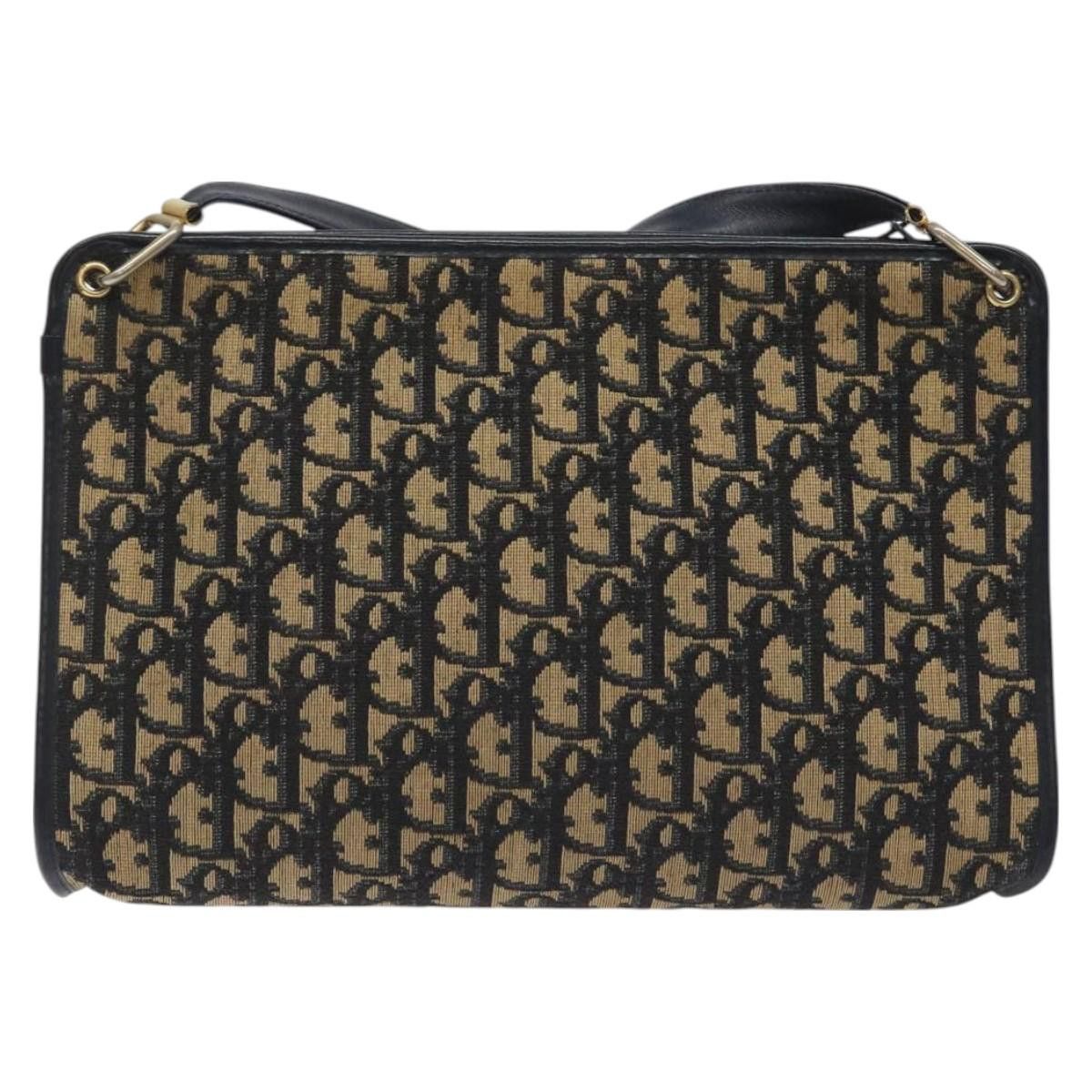 Dior DIOR Trotter Canvas Shoulder Bag Navy Gold Size ONE SIZE - 3 Thumbnail