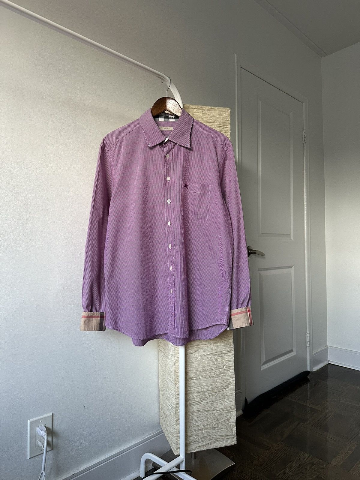 Burberry Burberry Brit Shirt Long Sleeve Burgundy Plaid Nova CheckCuff Size US XXL / EU 58 / 5 - 2 Thumbnail