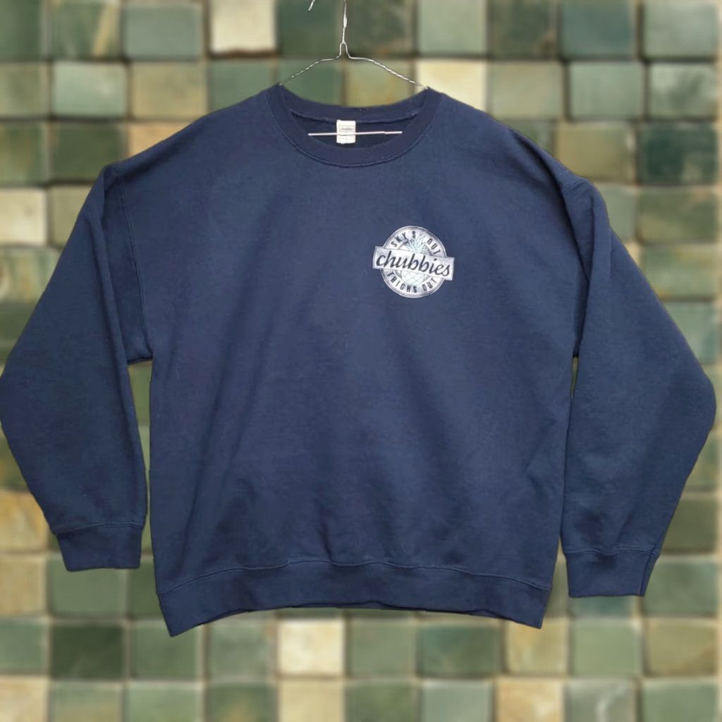 Chubbies Chubbies Sweatshirt Mens XL Navy Blue Crewneck Cotton Graphic Pullover Sweater Size US XL / EU 56 / 4 - 1 Thumbnail